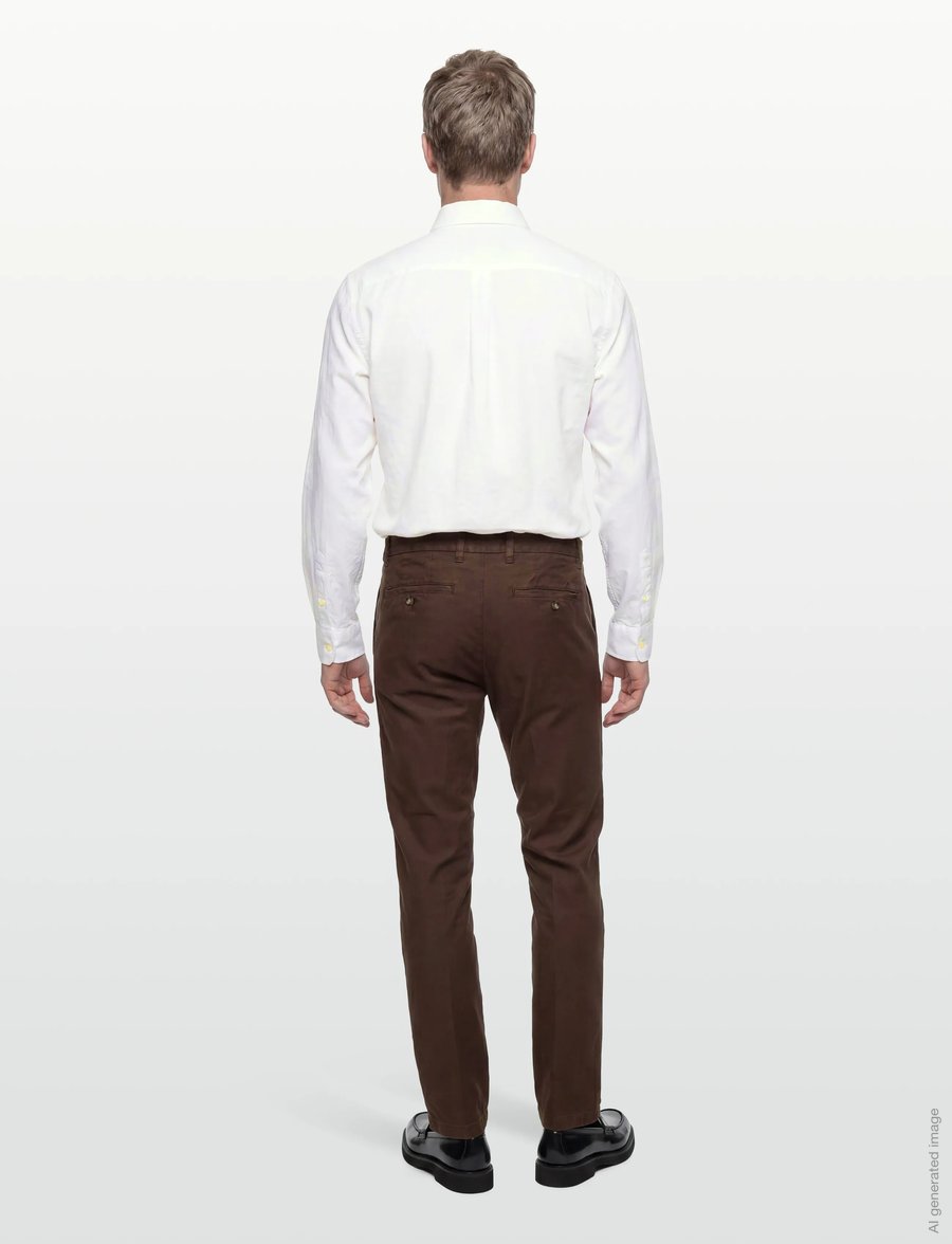 Gant - SLIM COTTON / LINEN CHINOS - hørbukser - rich brown - 4