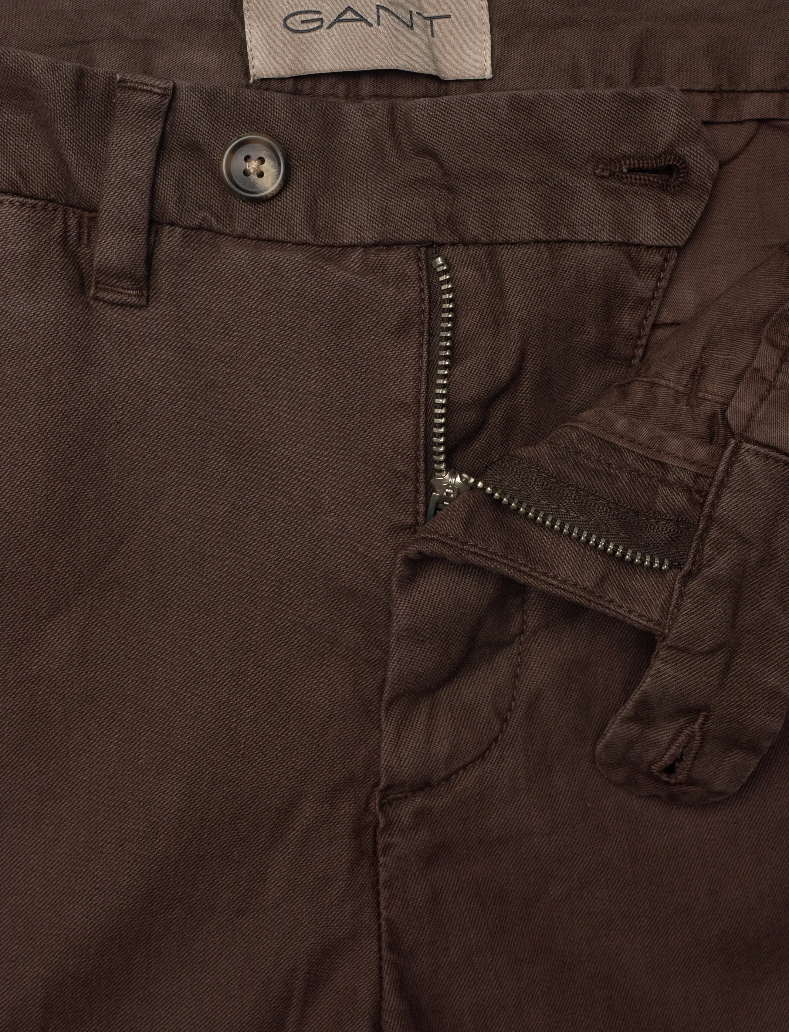 Gant - SLIM COTTON / LINEN CHINOS - hørbukser - rich brown - 5