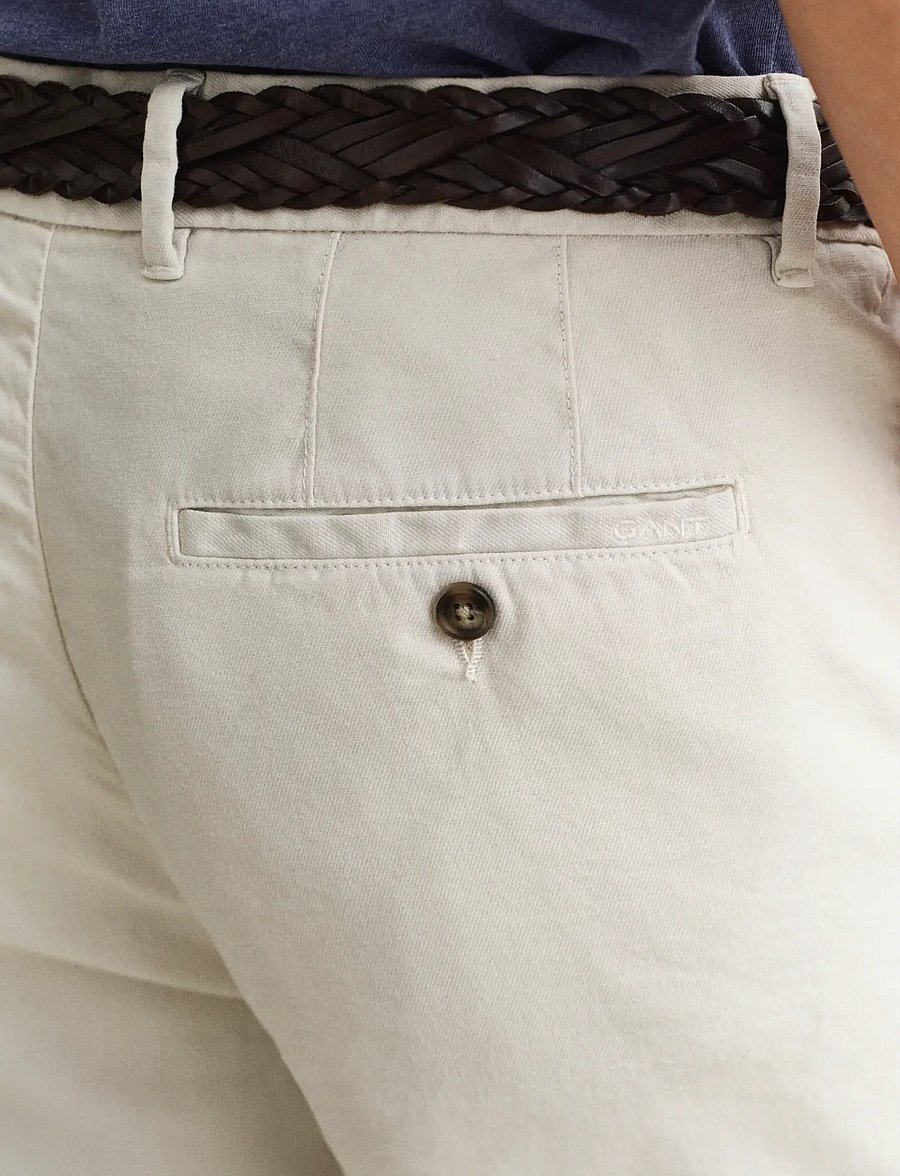 Gant - SLIM COTTON / LINEN CHINOS - hørbukser - sand - 3