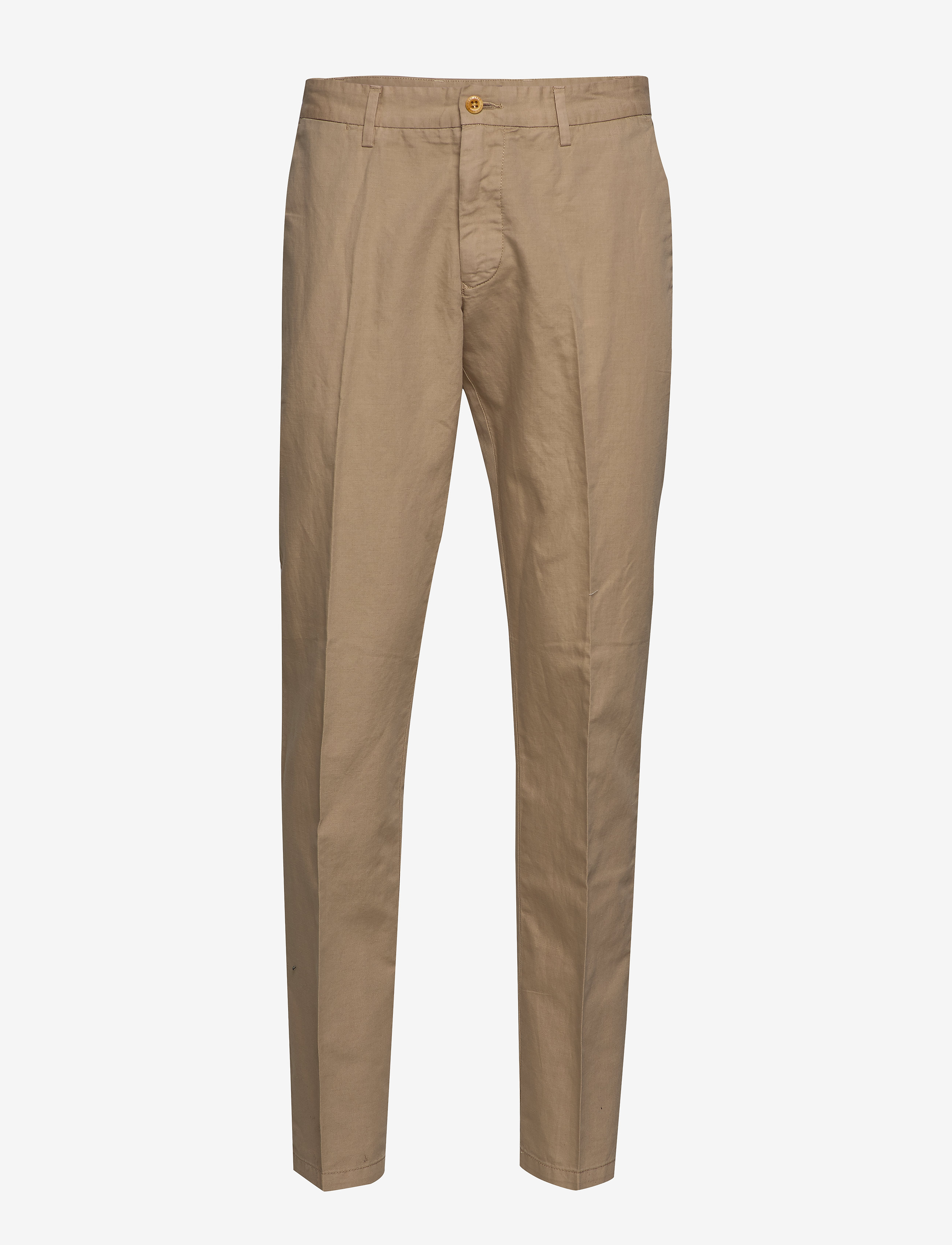 GANT - O2. REGULAR COTTON LINEN CHINO - dark khaki - 0