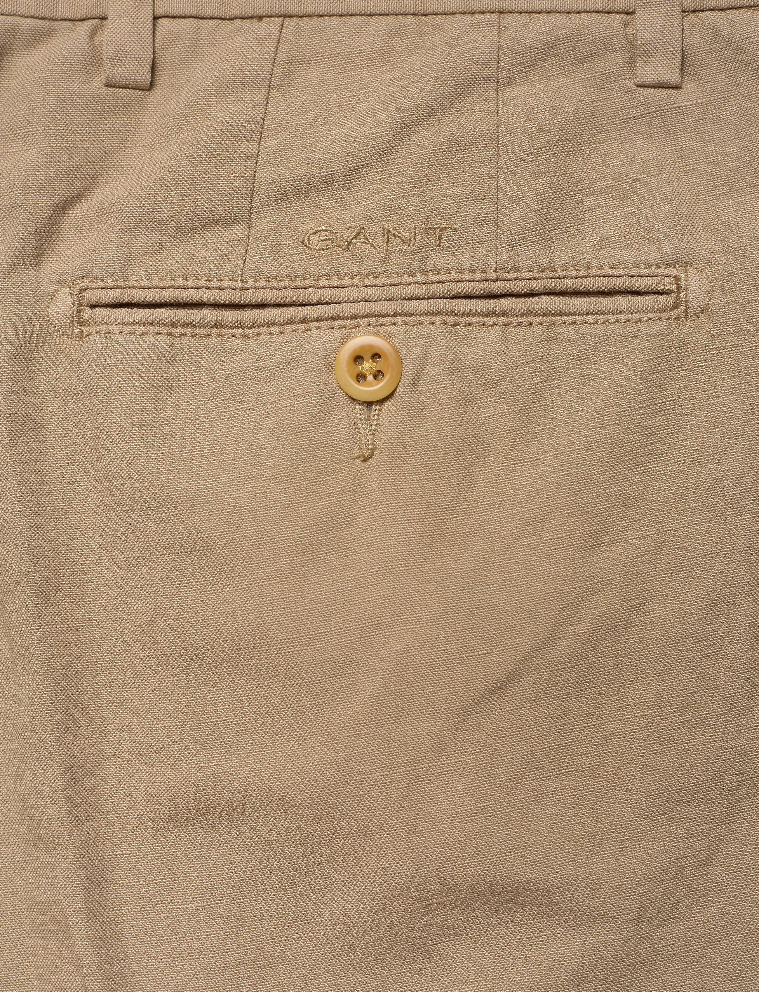 GANT - O2. REGULAR COTTON LINEN CHINO - dark khaki - 4