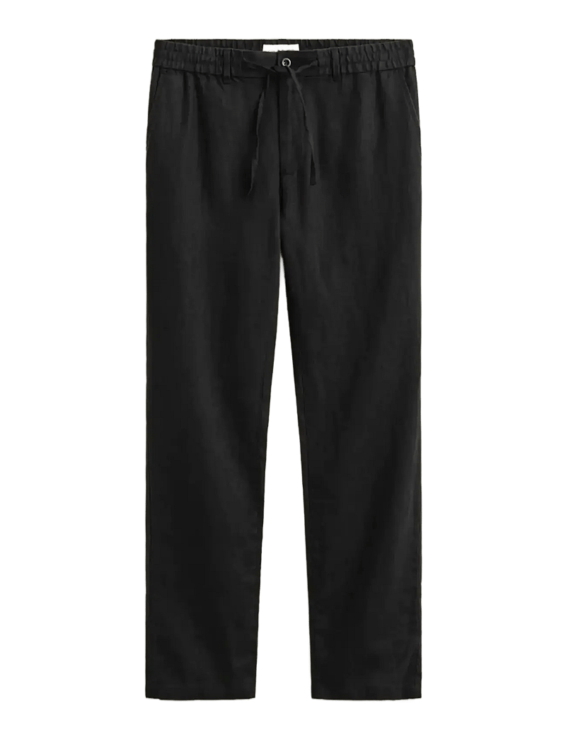 Gant - Linen Pants - leinenhosen - black - 1