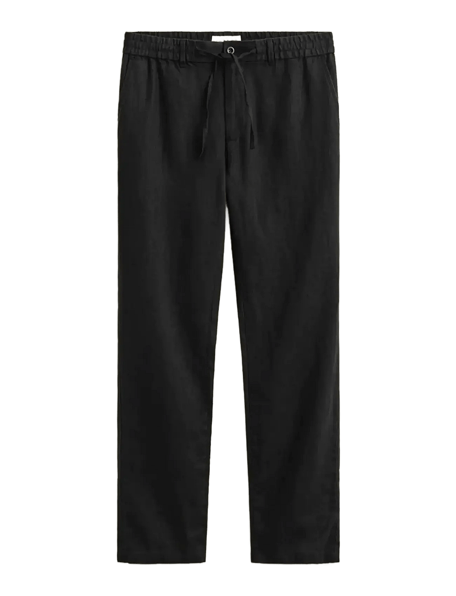 Gant - Linen Pants - leinenhosen - black - 1