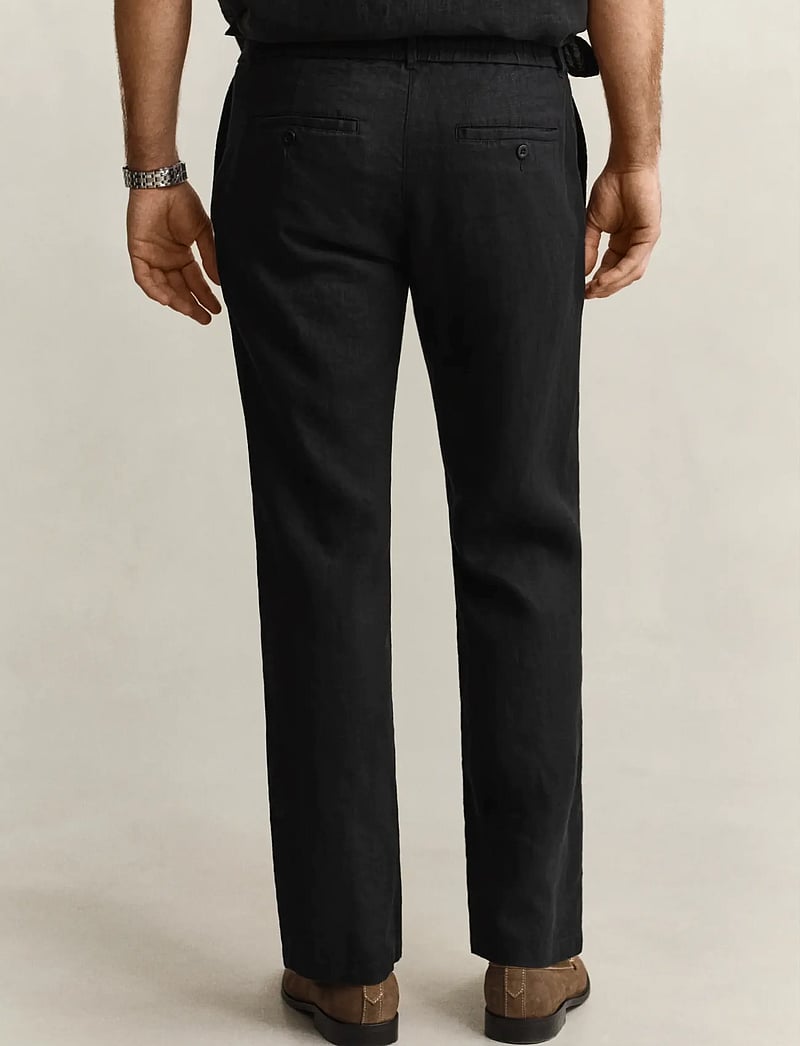 Gant - Linen Pants - leinenhosen - black - 2
