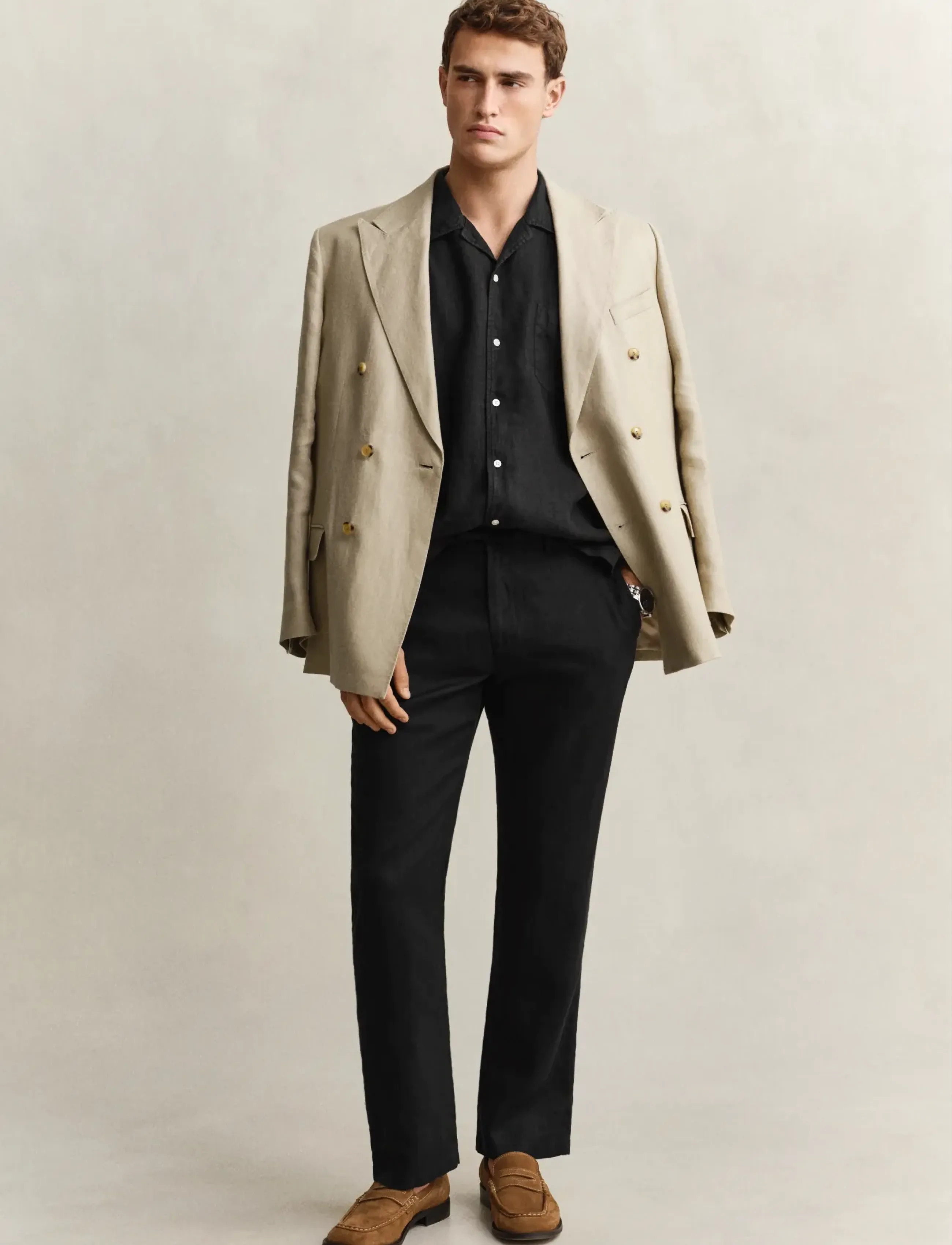 Gant - Linen Pants - leinenhosen - black - 4