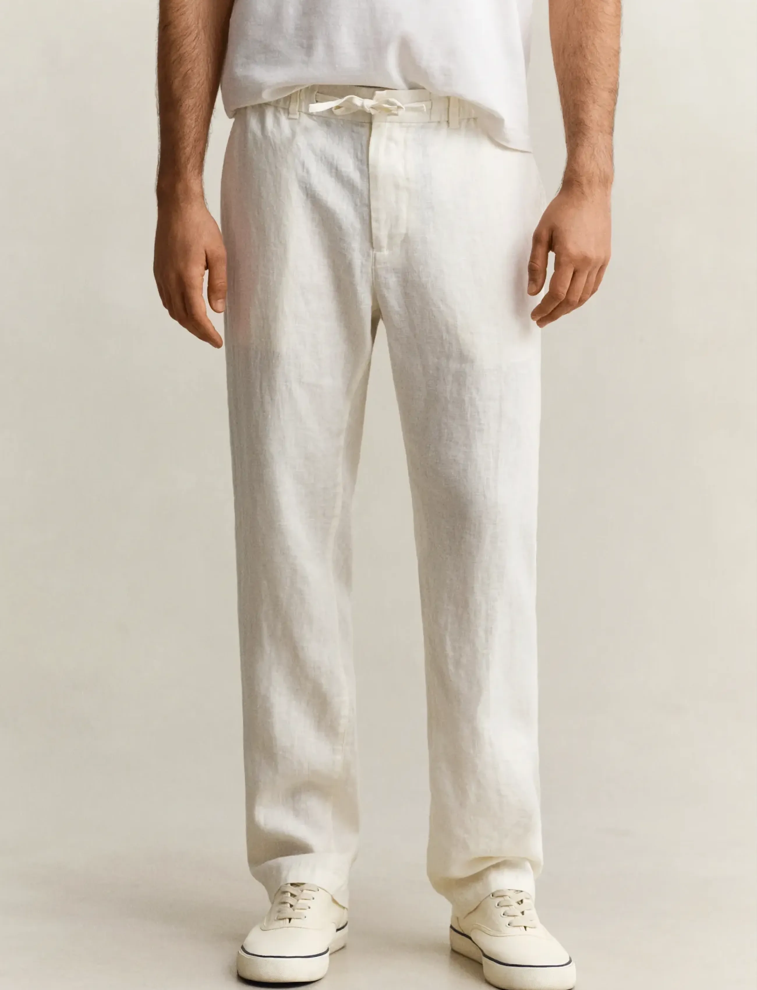 Gant - Linen Pants - leinenhosen - cream - 3