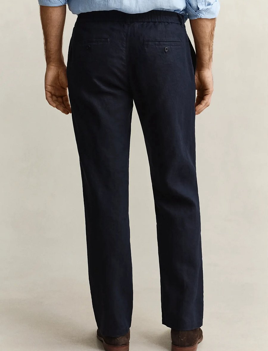 Gant - Linen Pants - hørbukser - evening blue - 2
