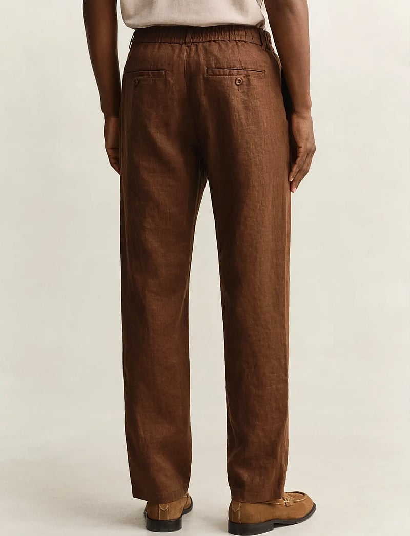 GANT - REG LINEN DS PANTS - linased püksid - mahogany brown - 2