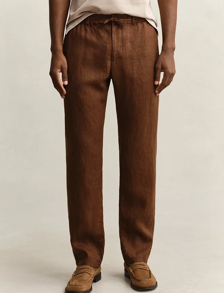 Gant - Linen Pants - leinenhosen - mahogany brown - 3