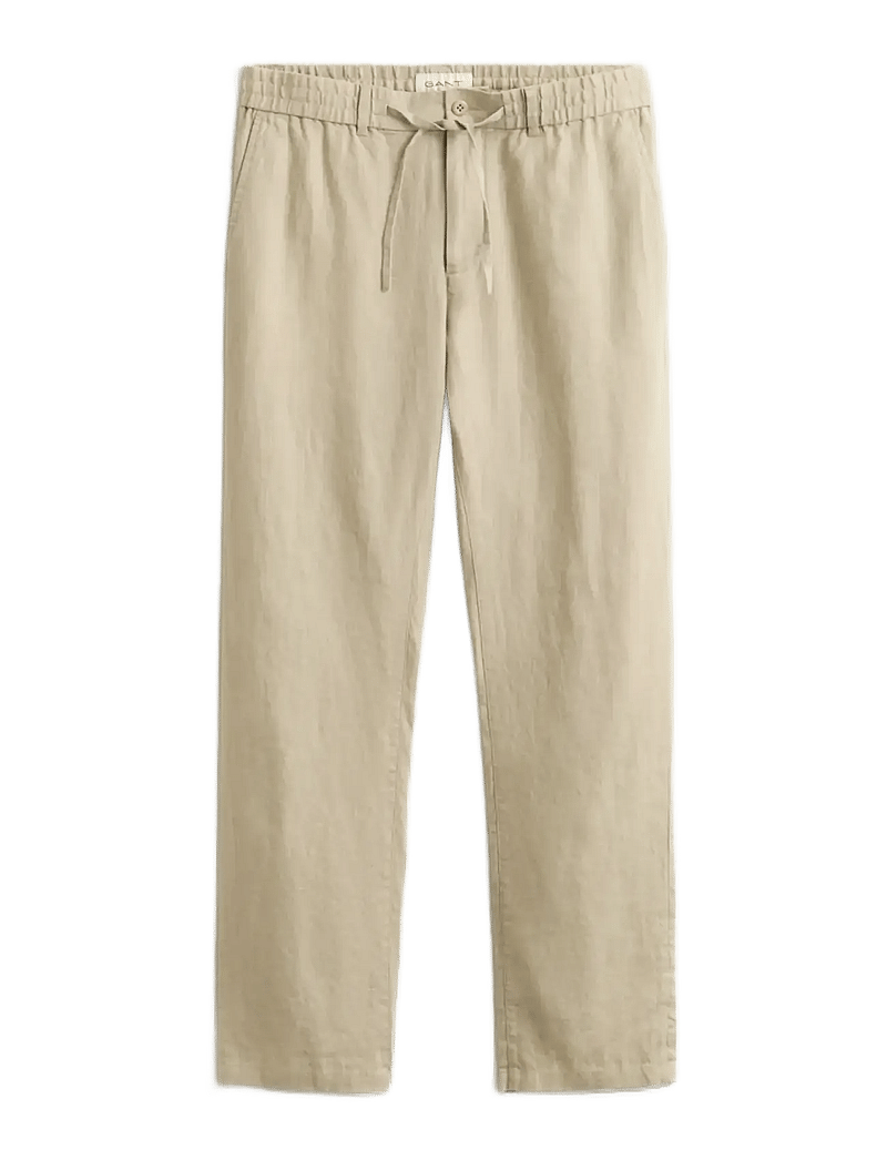 GANT - REG LINEN DS PANTS - lininės kelnės - oat beige - 1