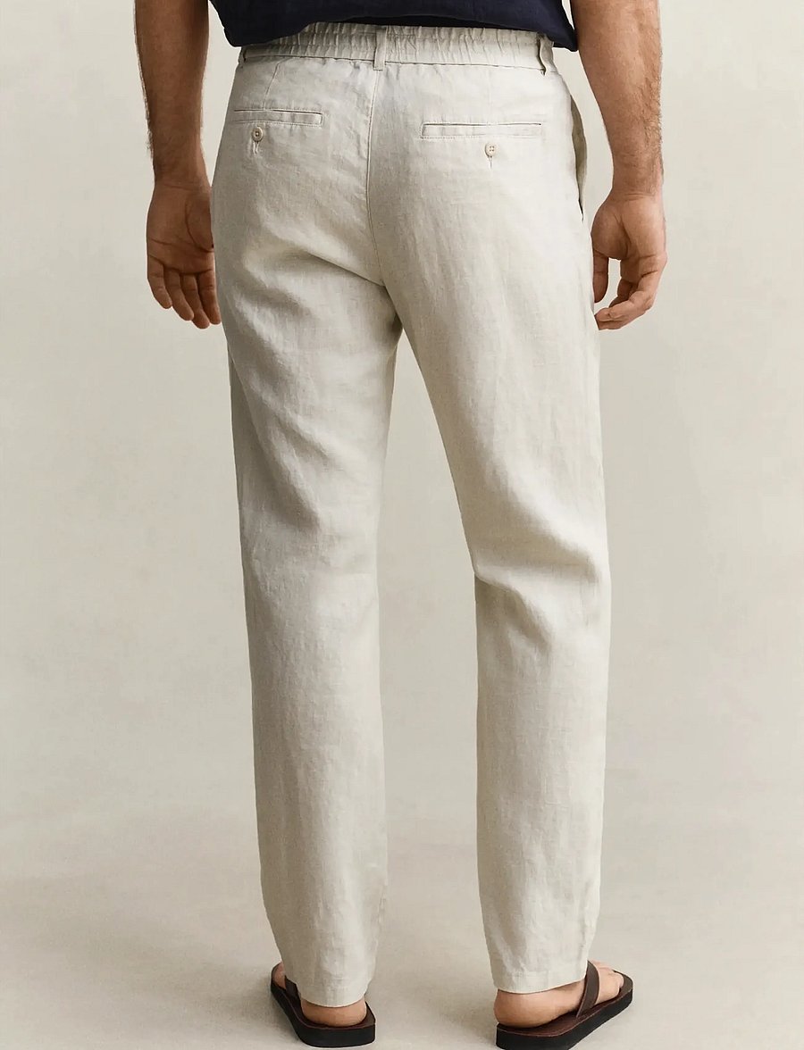 Gant - Linen Pants - hørbukser - sand - 2