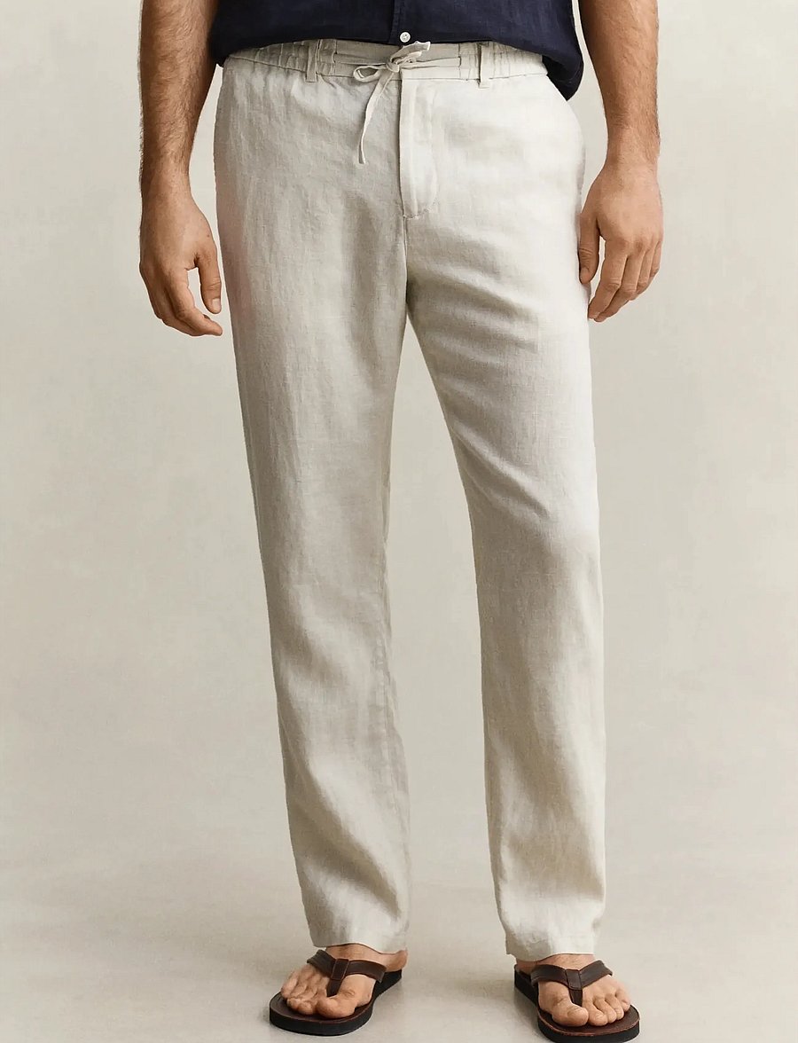 Gant - Linen Pants - hørbukser - sand - 3