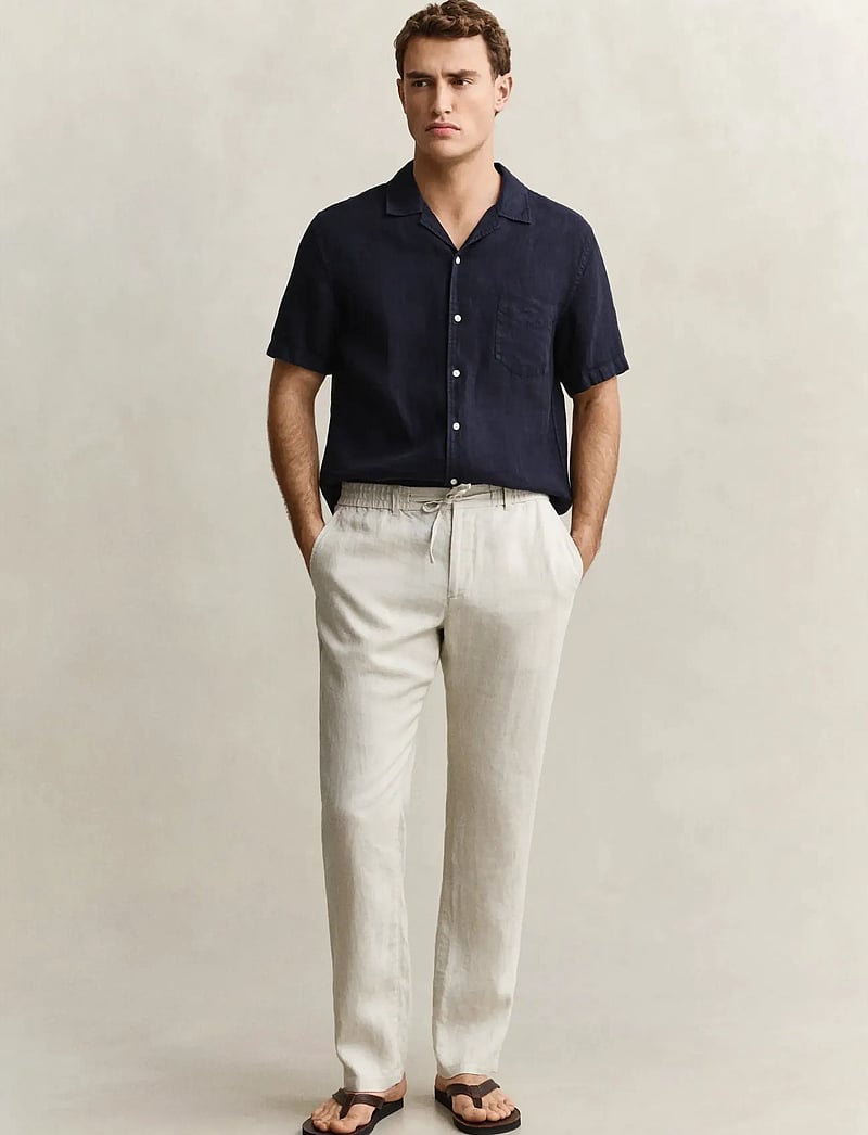 Gant - Linen Pants - hørbukser - sand - 4