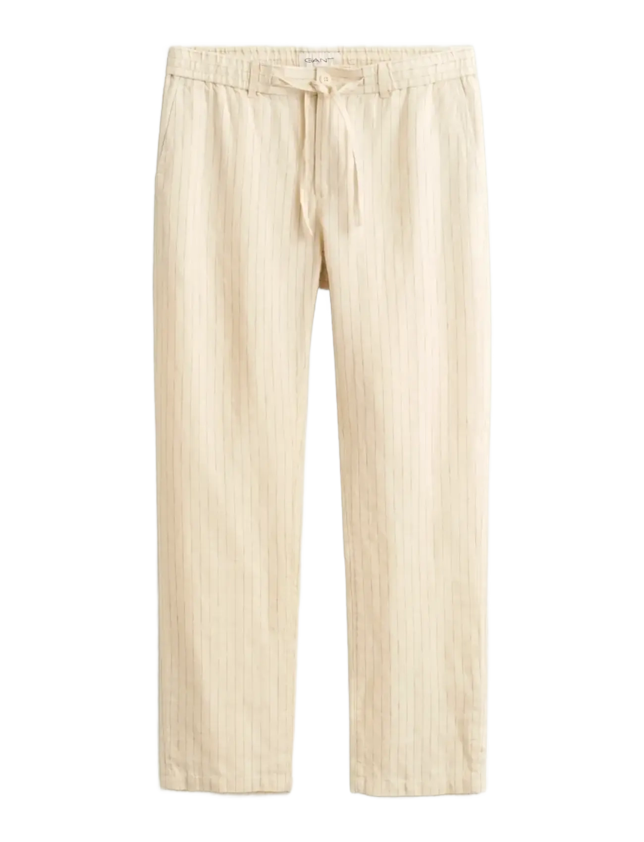 Gant - REG STRIPED LINEN DS PANTS - hørbukser - faded beige - 1