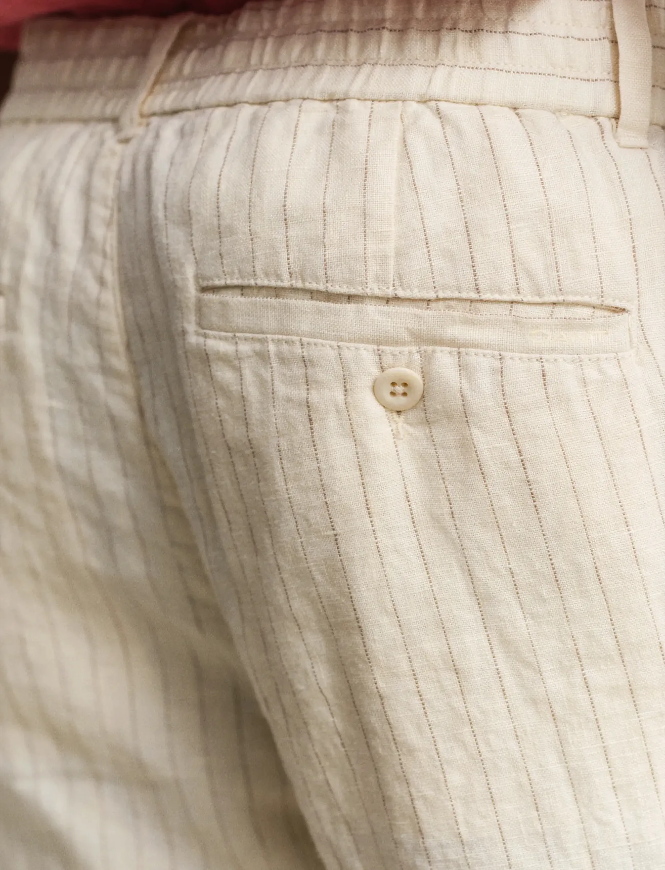 Gant - REG STRIPED LINEN DS PANTS - hørbukser - faded beige - 3