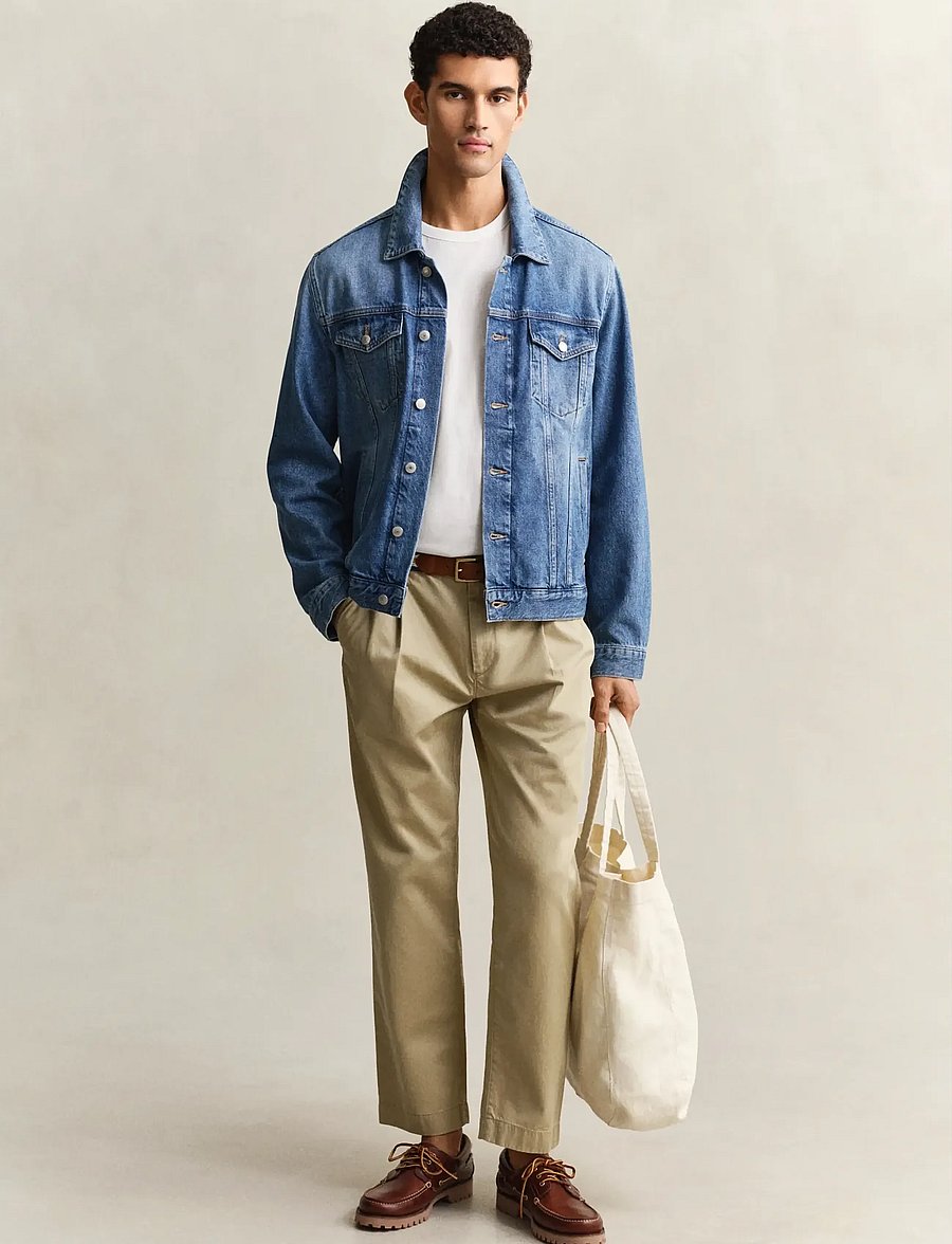 Gant - REG PLEATED COTTON TWILL CHINOS - chinos - woody beige - 5