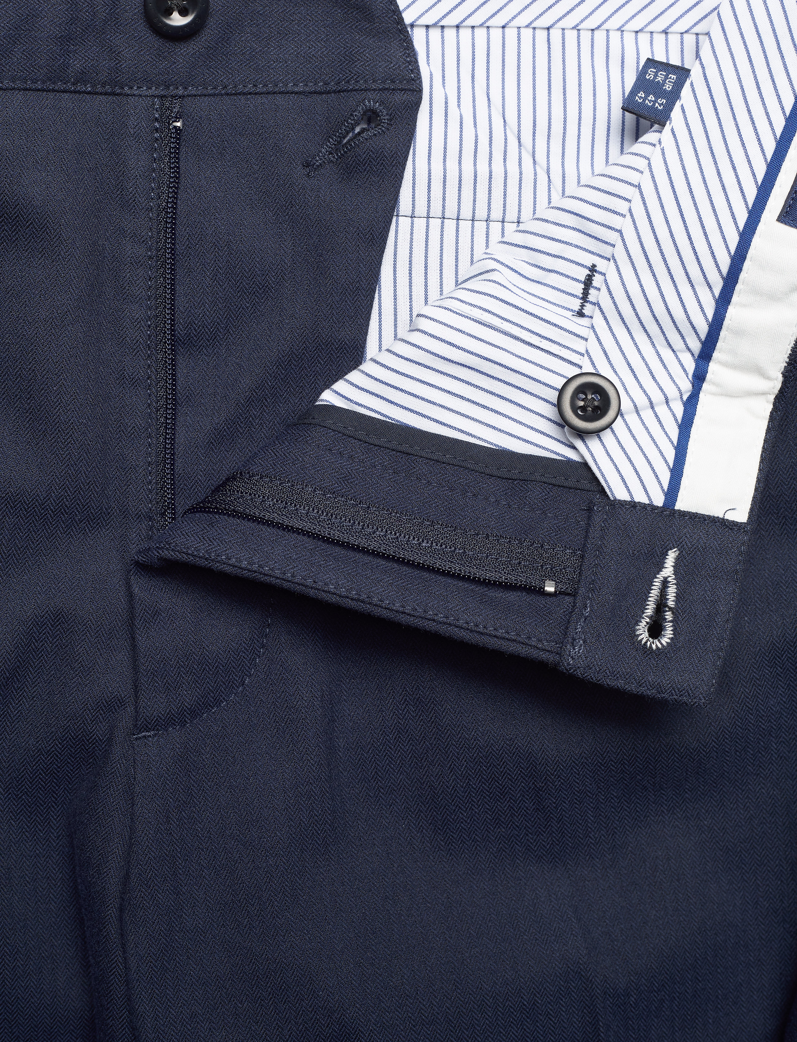 GANT - D1. SLIM HERRINGBONE PANT - evening blue - 3