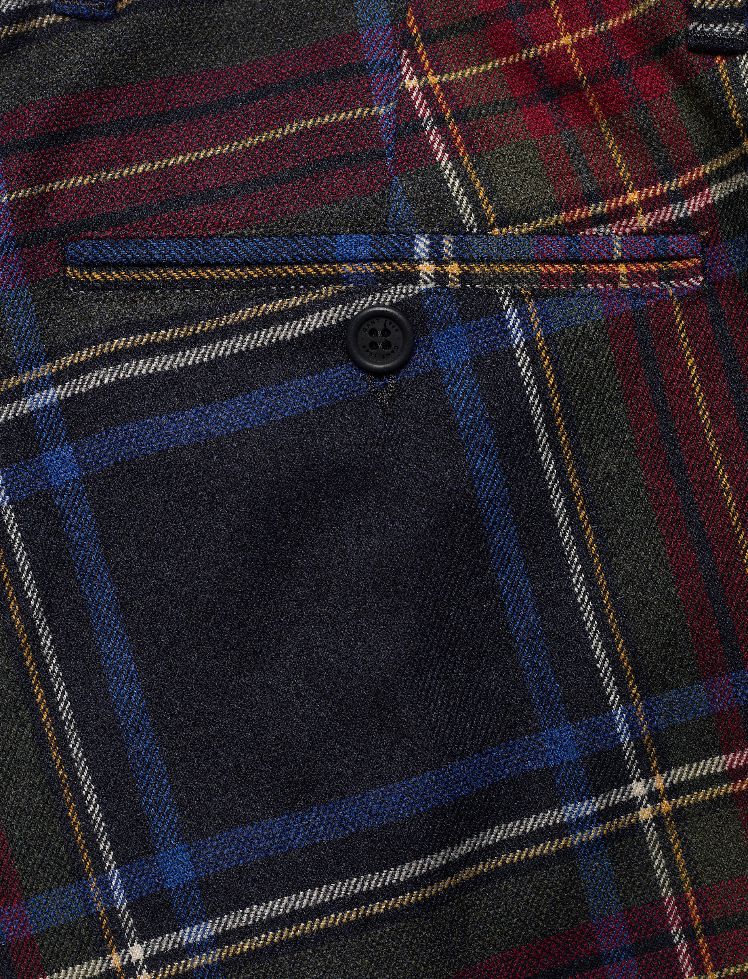 GANT - D2. SLIM PLEATED TARTAN PANT - tartan green - 4
