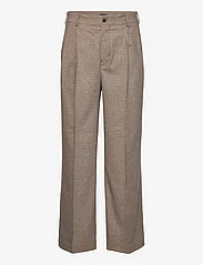 GANT - D2. PLEATED CHECKED SUIT PANT - pantalons - dry sand - 0