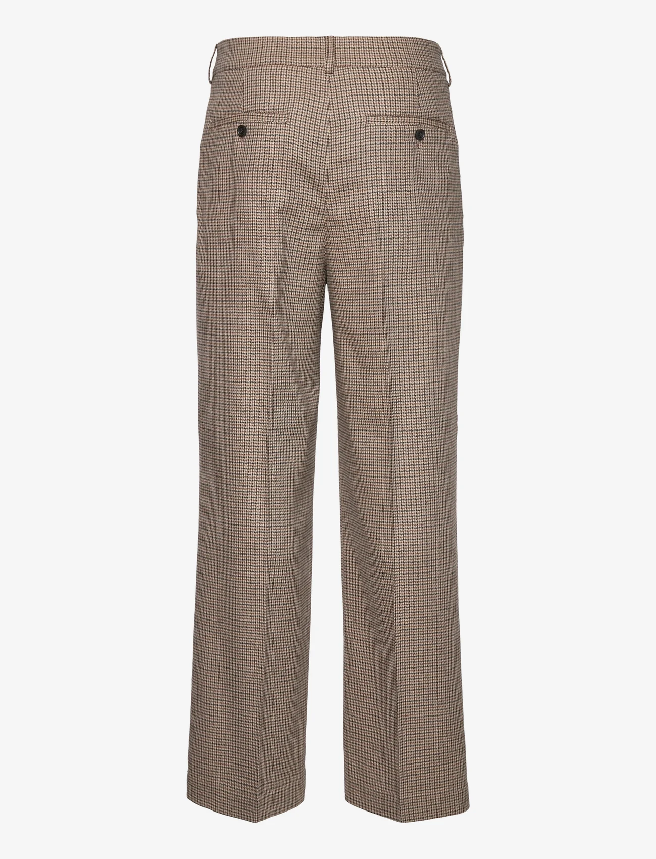 GANT - D2. PLEATED CHECKED SUIT PANT - pantalons - dry sand - 1