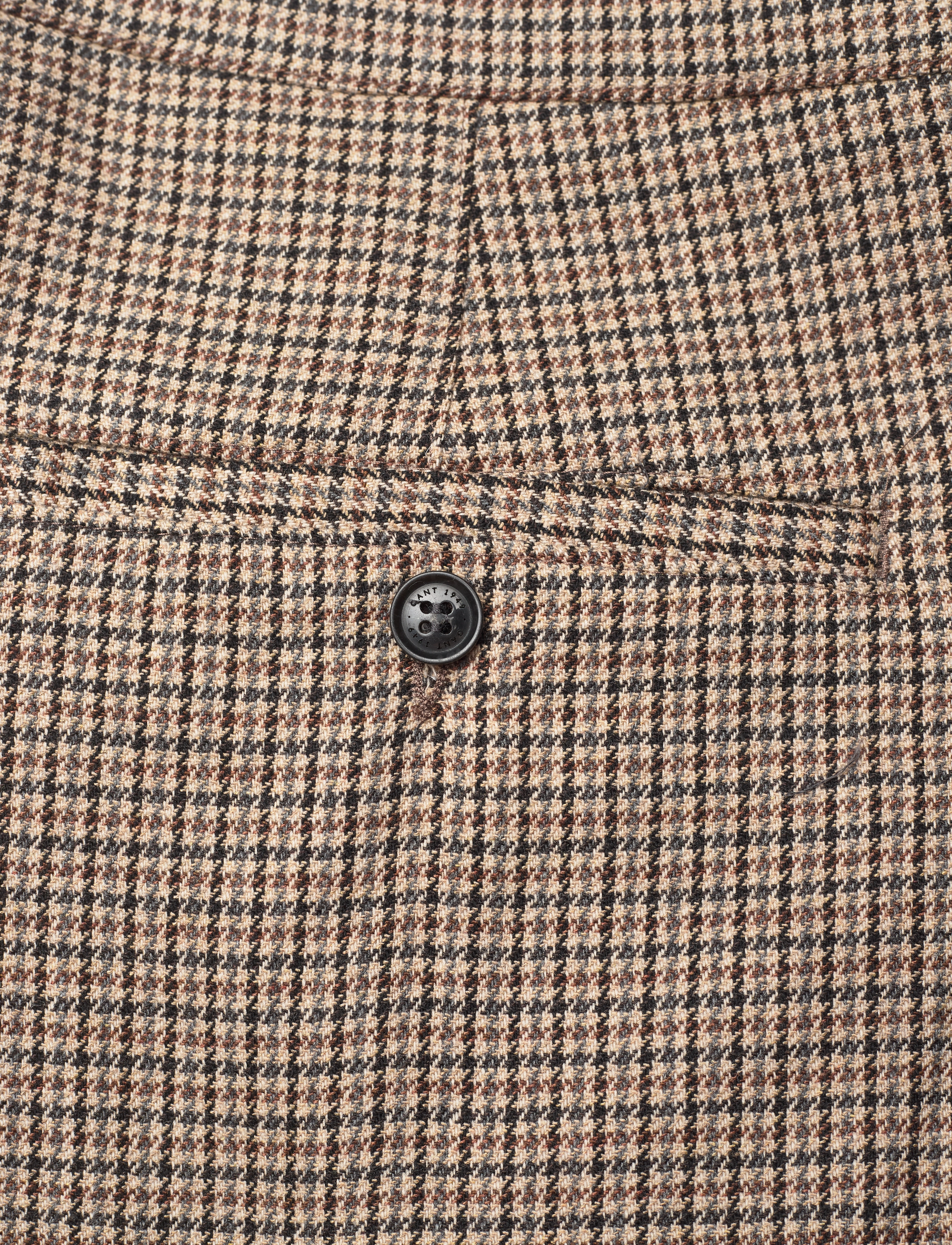GANT - D2. PLEATED CHECKED SUIT PANT - dry sand - 4