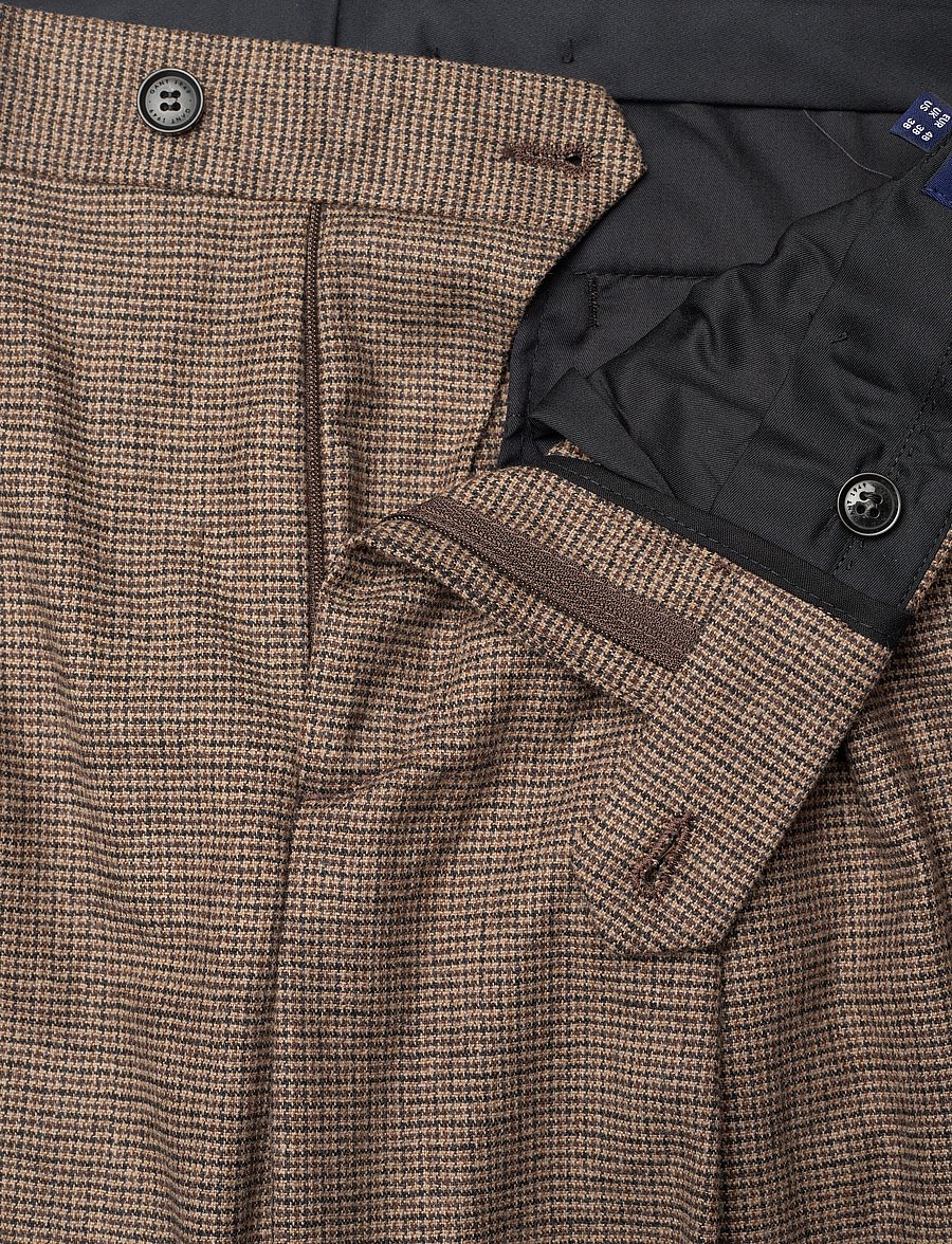 GANT - D2. HOUNDSTOOTH CHECK SUIT PANTS - rich brown - 3