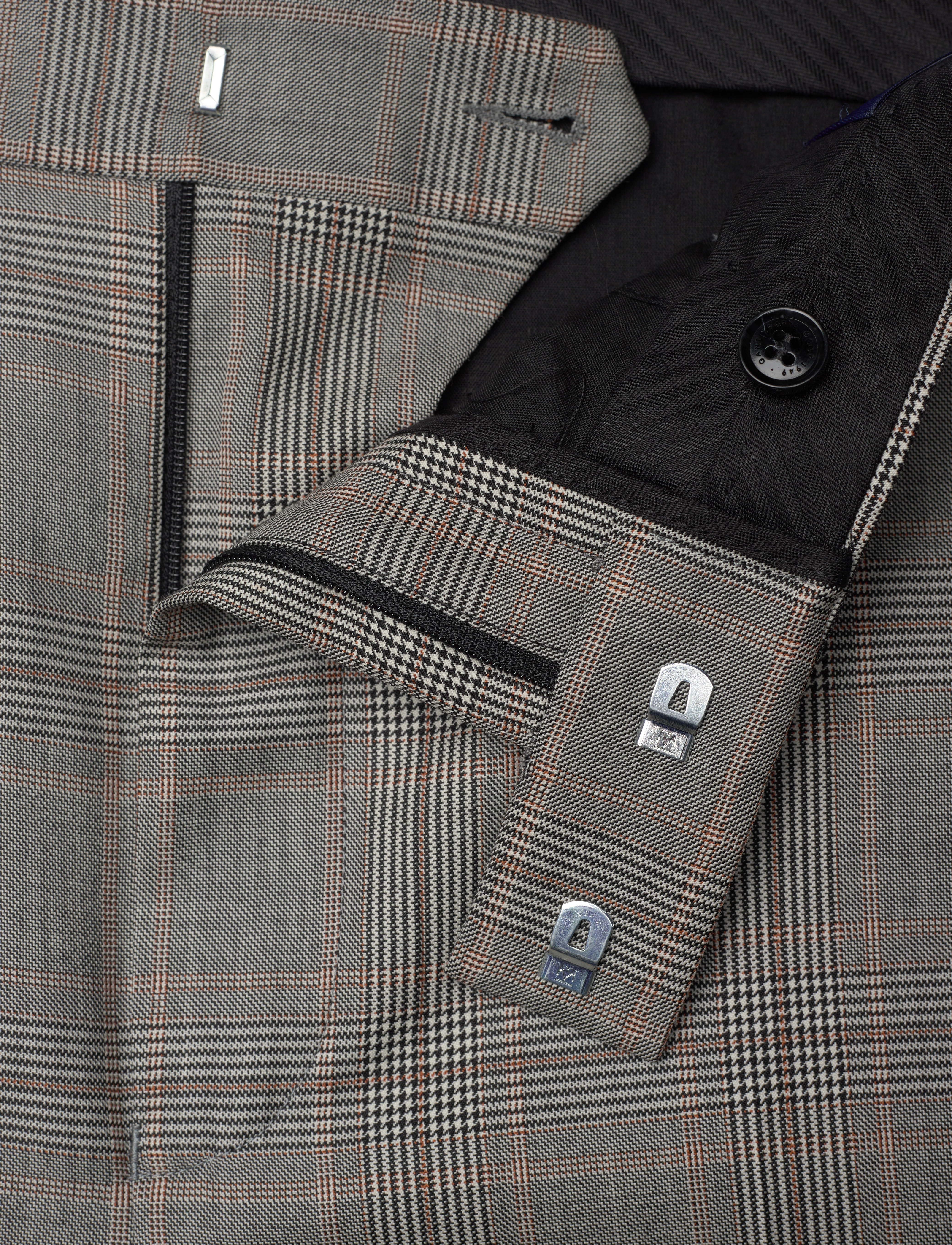 GANT - D2. GLEN CHECK SUIT PANTS - black - 3