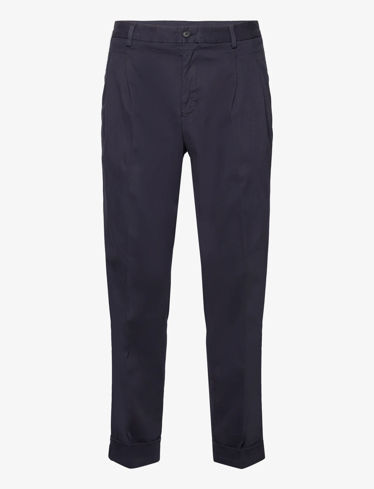 GANT - RELAXED TAPERED COTTON SUIT PANTS - chinosy - evening blue - 0
