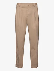 GANT - RELAXED TAPERED COTTON SUIT PANTS - chinot - taupe beige - 0