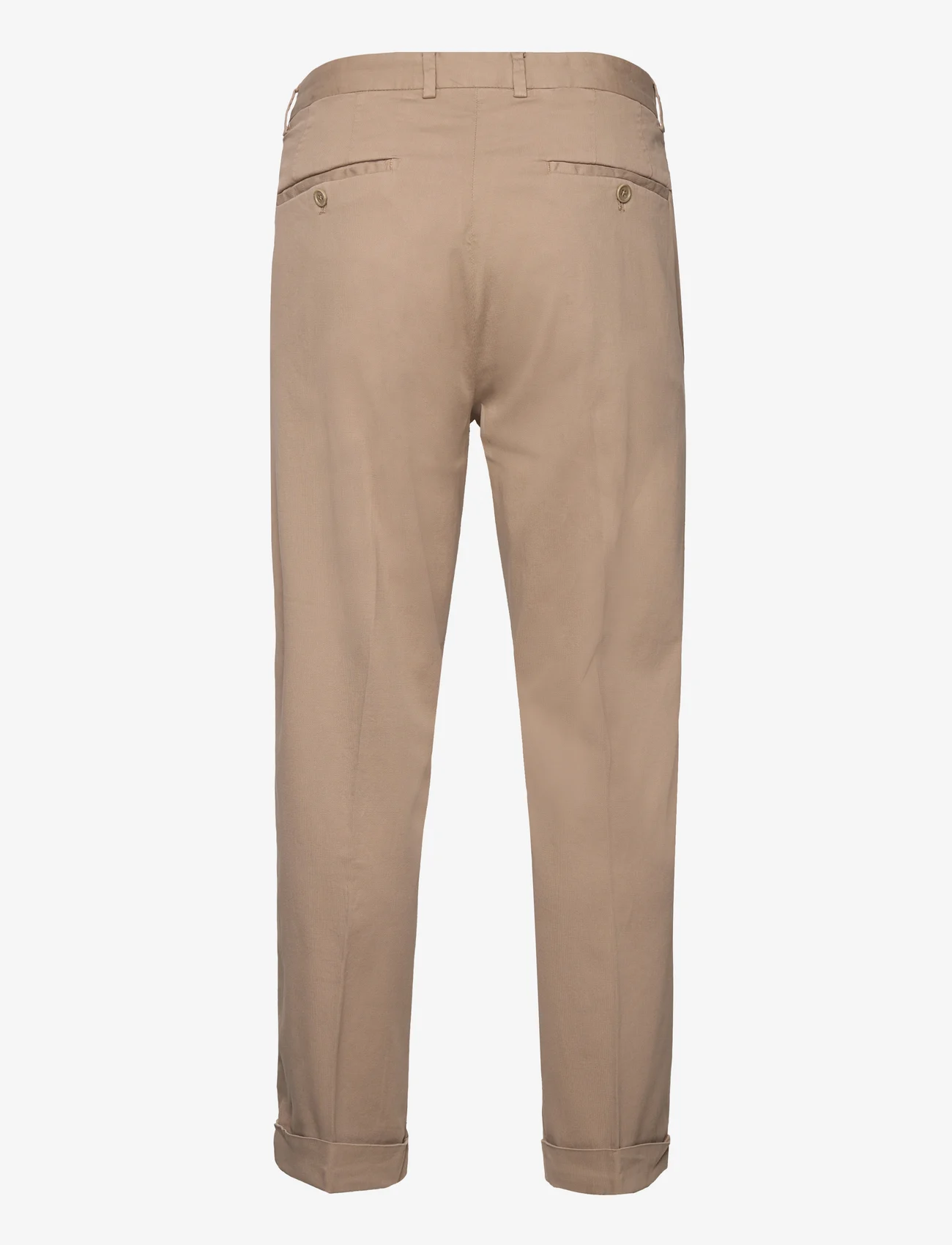 GANT - RELAXED TAPERED COTTON SUIT PANTS - chinot - taupe beige - 1