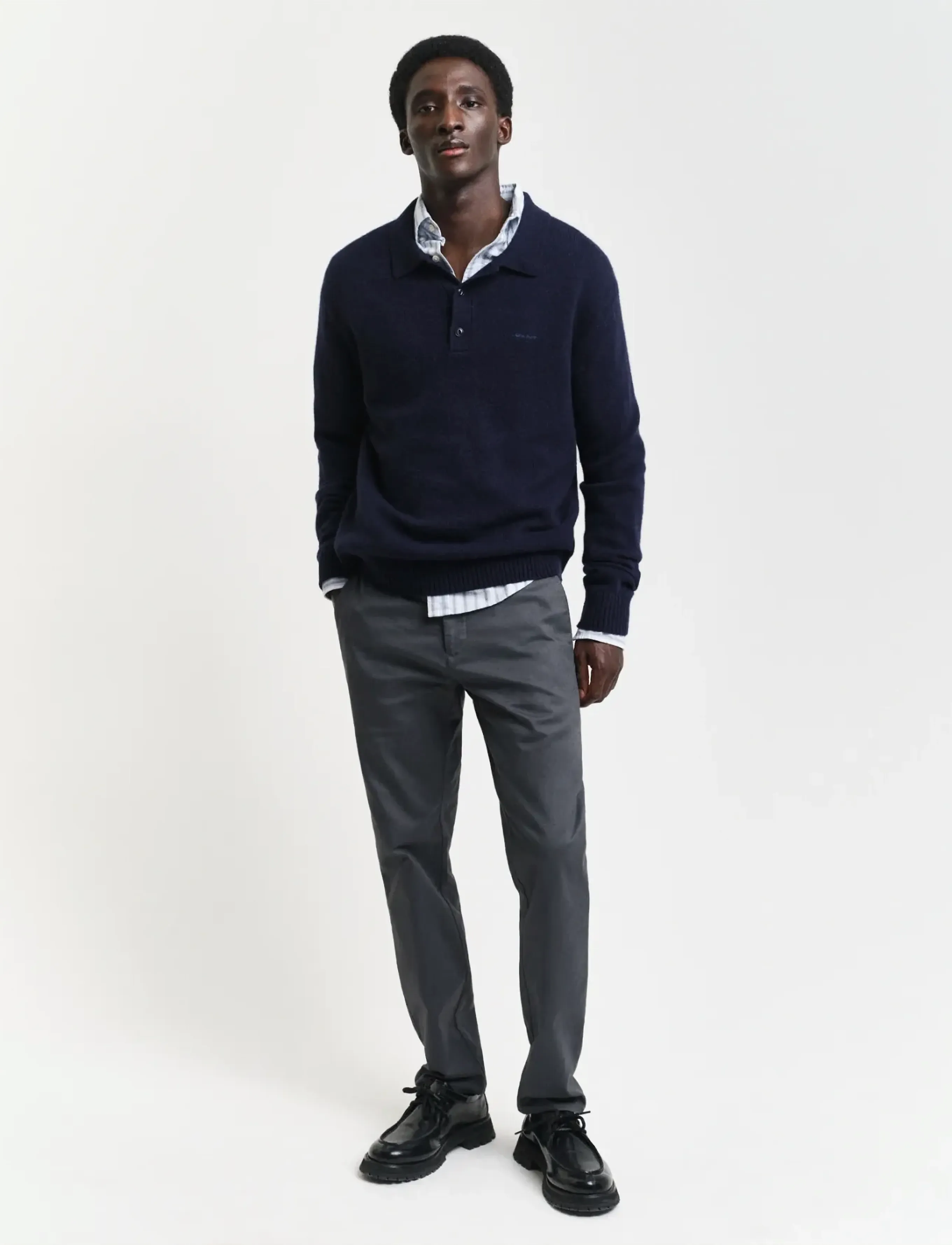 GANT SLIM CHINOS - Hosen - ANTRACITE / grey