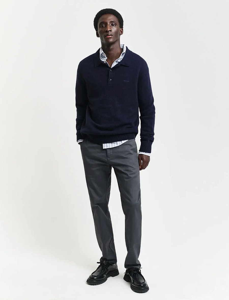 Gant - SLIM CHINOS - chinos - antracite - 0