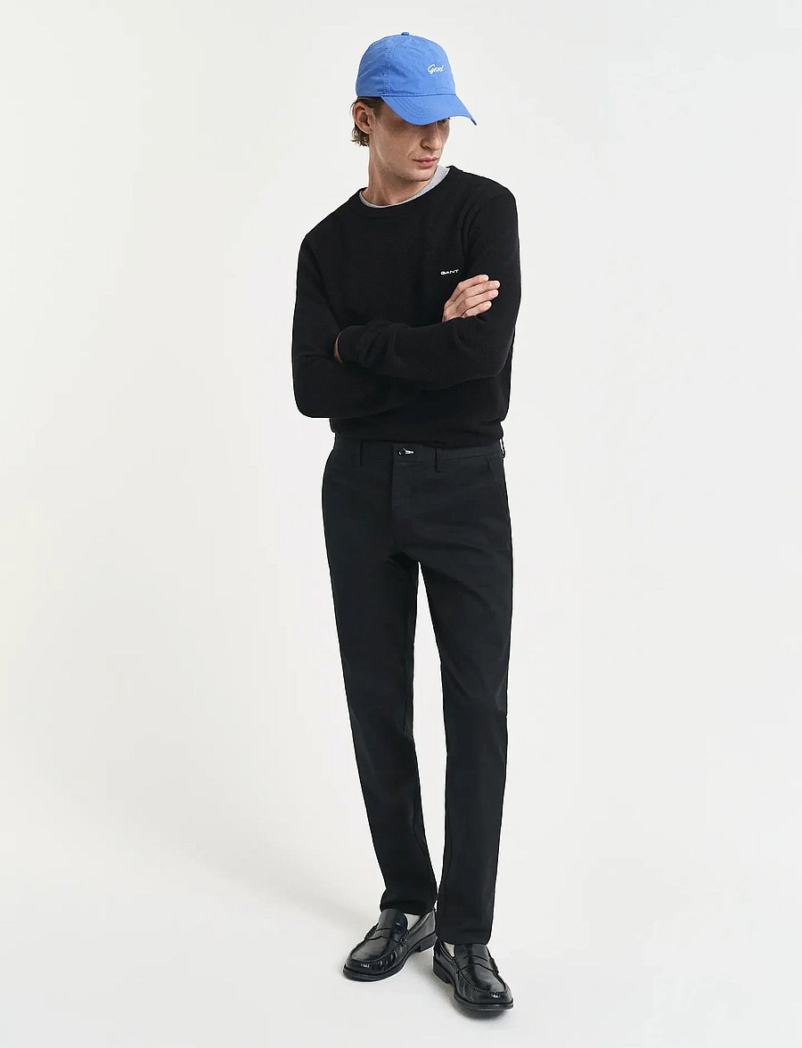 Gant - SLIM CHINOS - chinos - black - 0