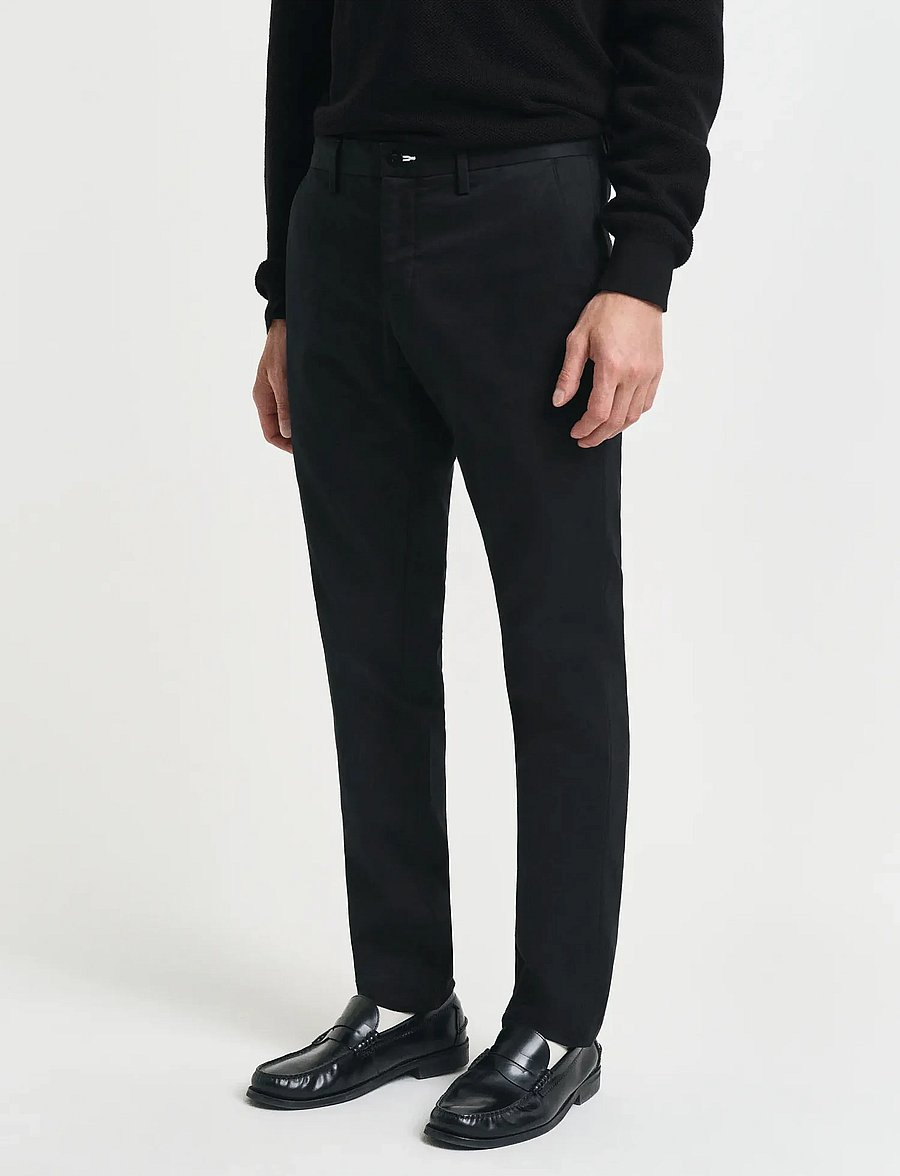 Gant - SLIM CHINOS - chinos - black - 4