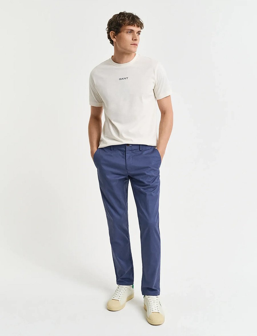 Gant - SLIM CHINOS - chinos - dusty navy - 0