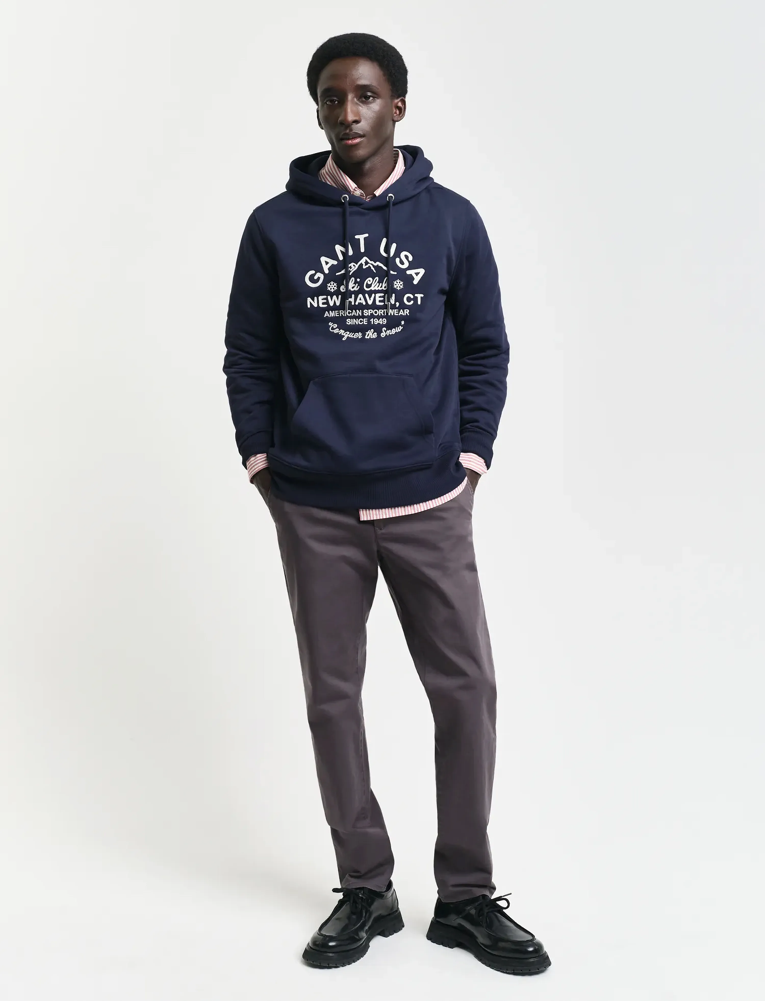 Gant SLIM TWILL CHINOS - Gant - ANTRACITE / grey