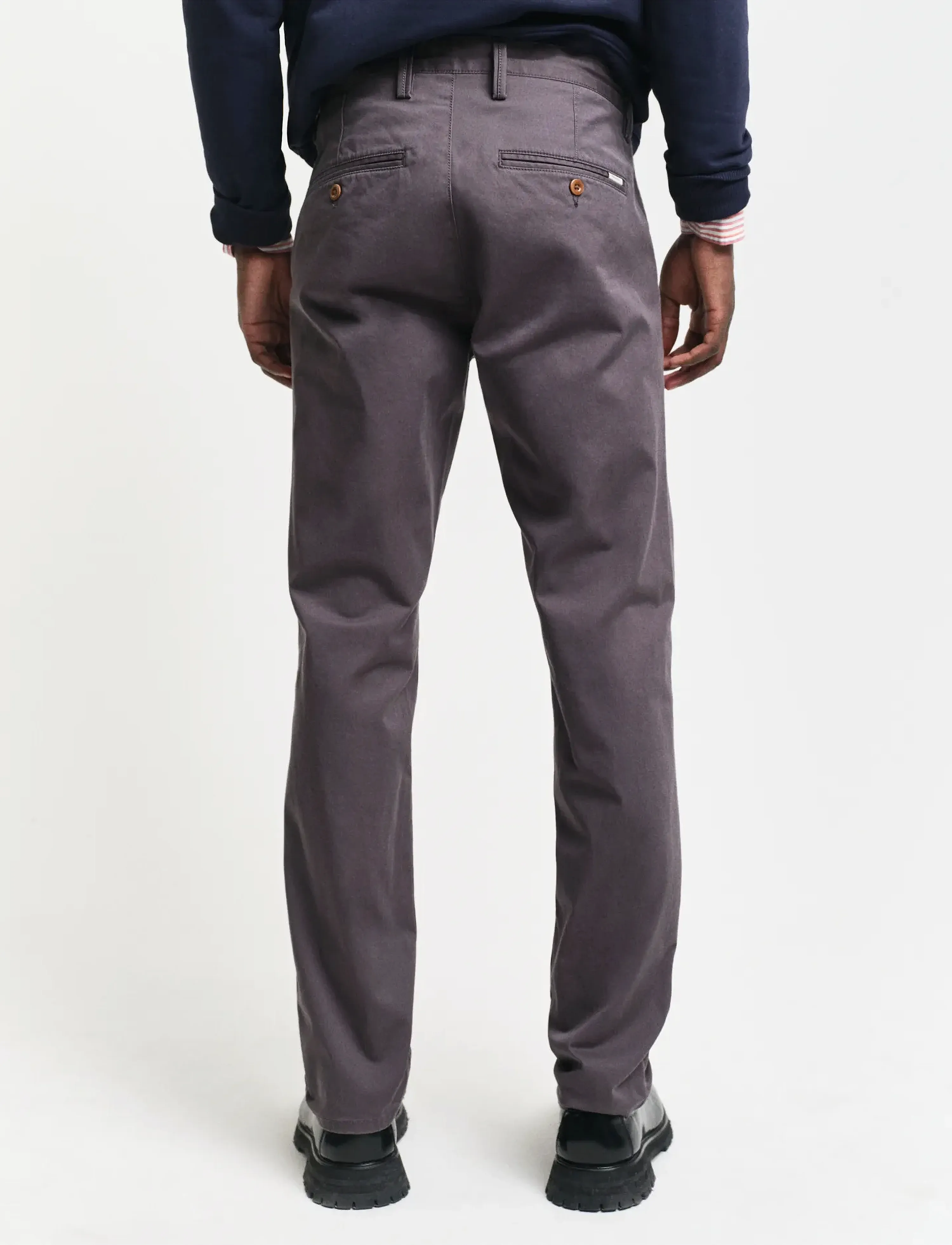 Gant - SLIM TWILL CHINOS - pantalons chino - antracite - 3