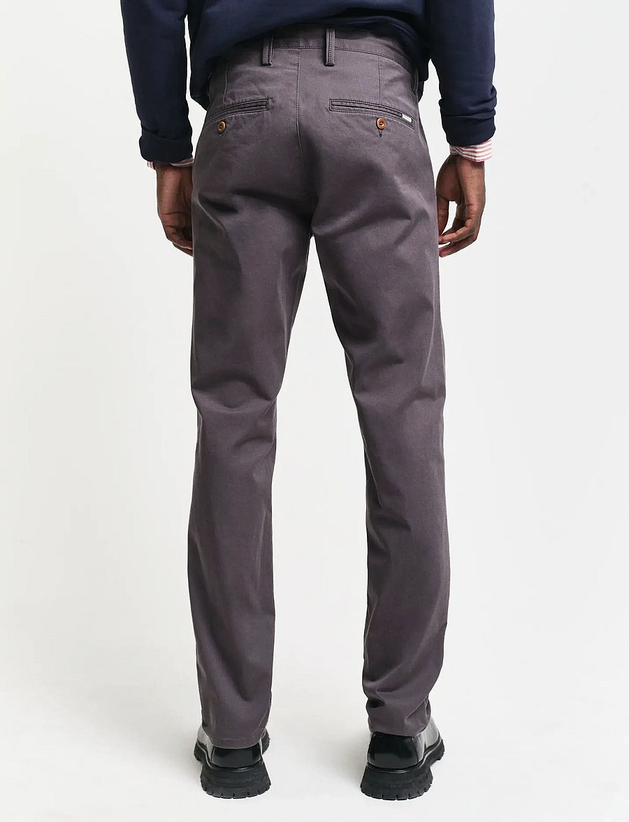 Gant - SLIM TWILL CHINOS - pantalons chino - antracite - 3