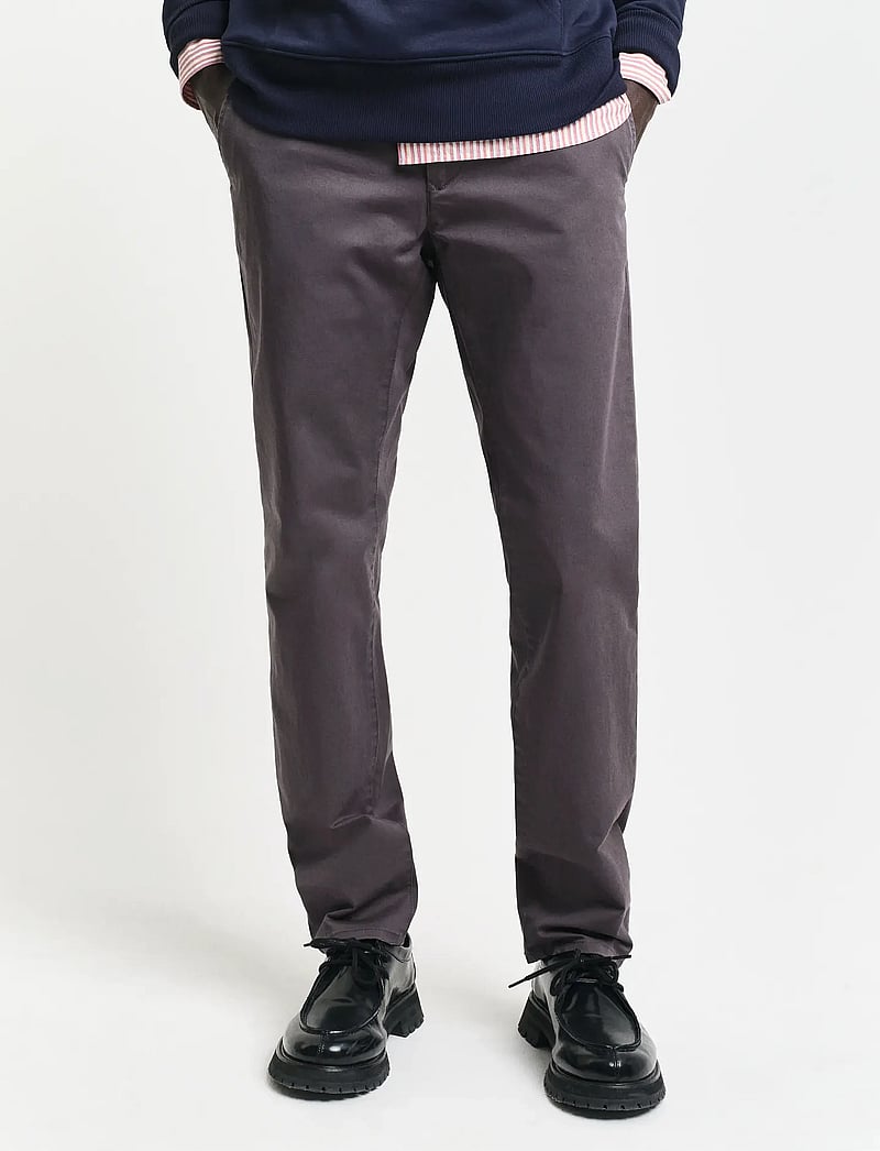 GANT - SLIM TWILL CHINOS - chinos - antracite - 4