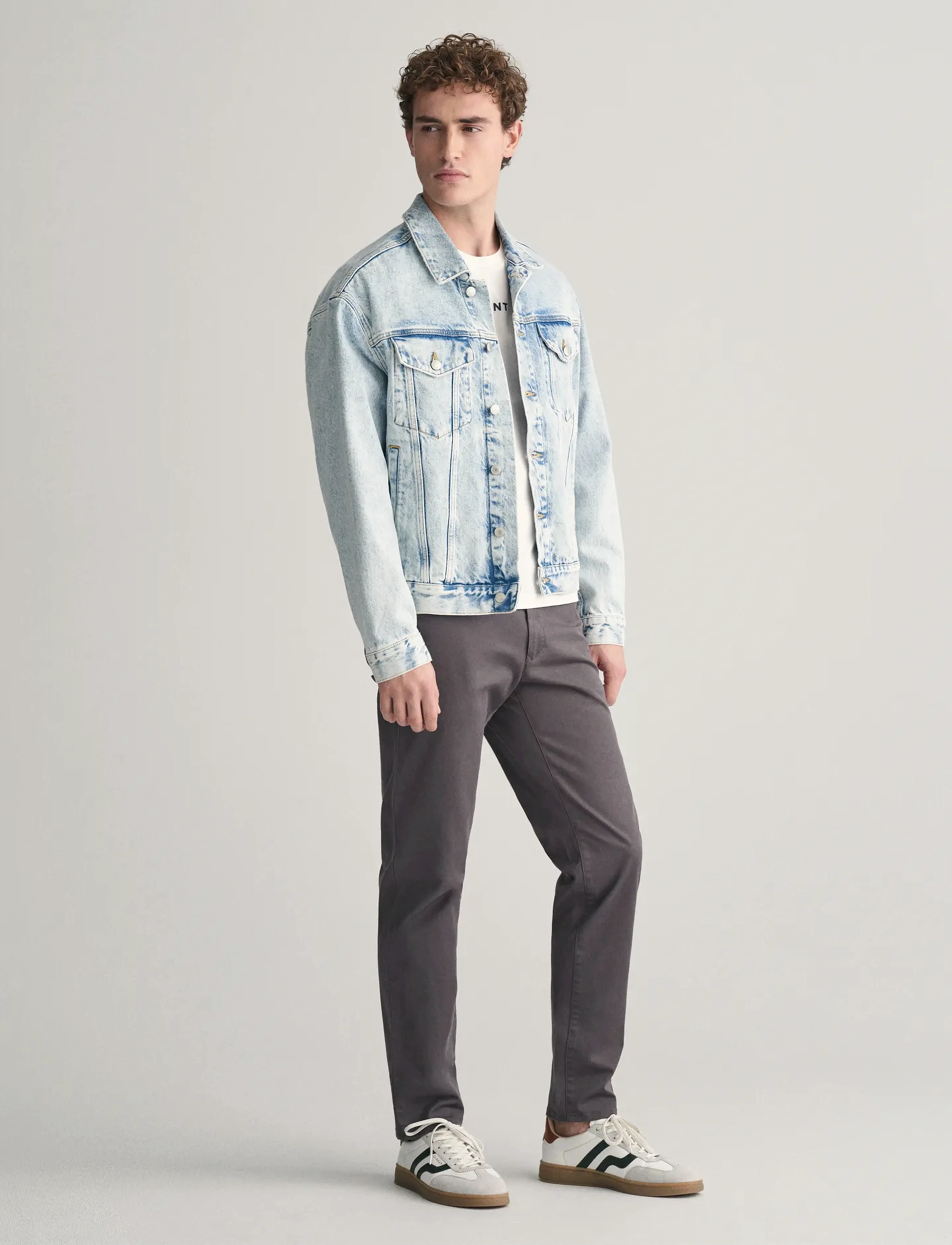 Gant - SLIM TWILL CHINOS - pantalons chino - antracite - 5