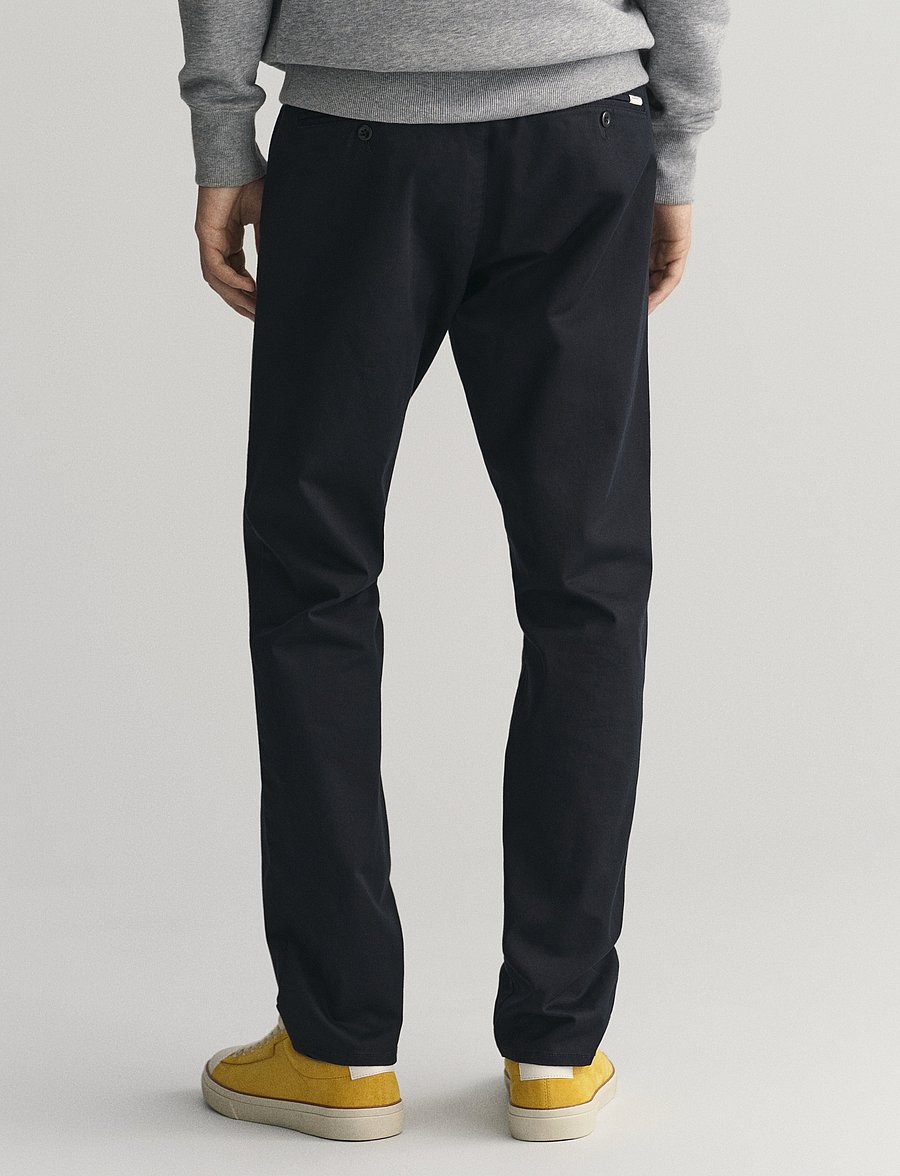 Gant - SLIM TWILL CHINOS - pantalons chino - black - 3