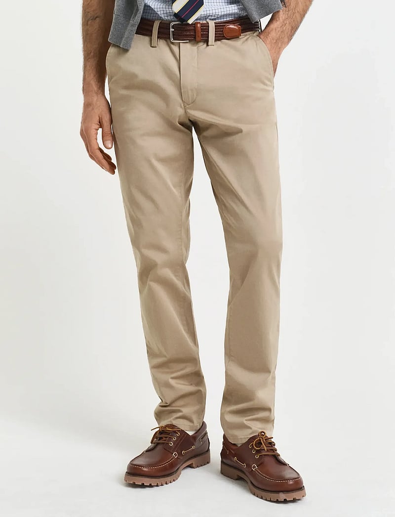 Gant - SLIM TWILL CHINOS - chinos - dark khaki - 0