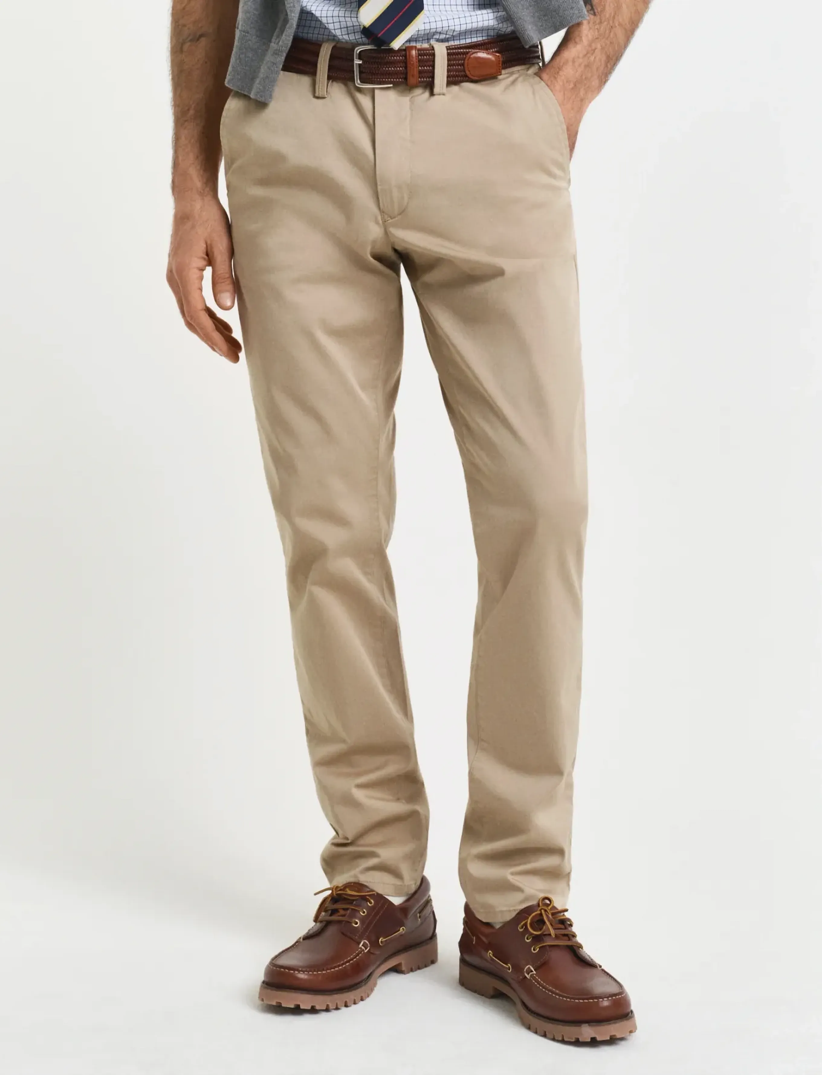 Gant SLIM TWILL CHINOS - Gant - DARK KHAKI / beige