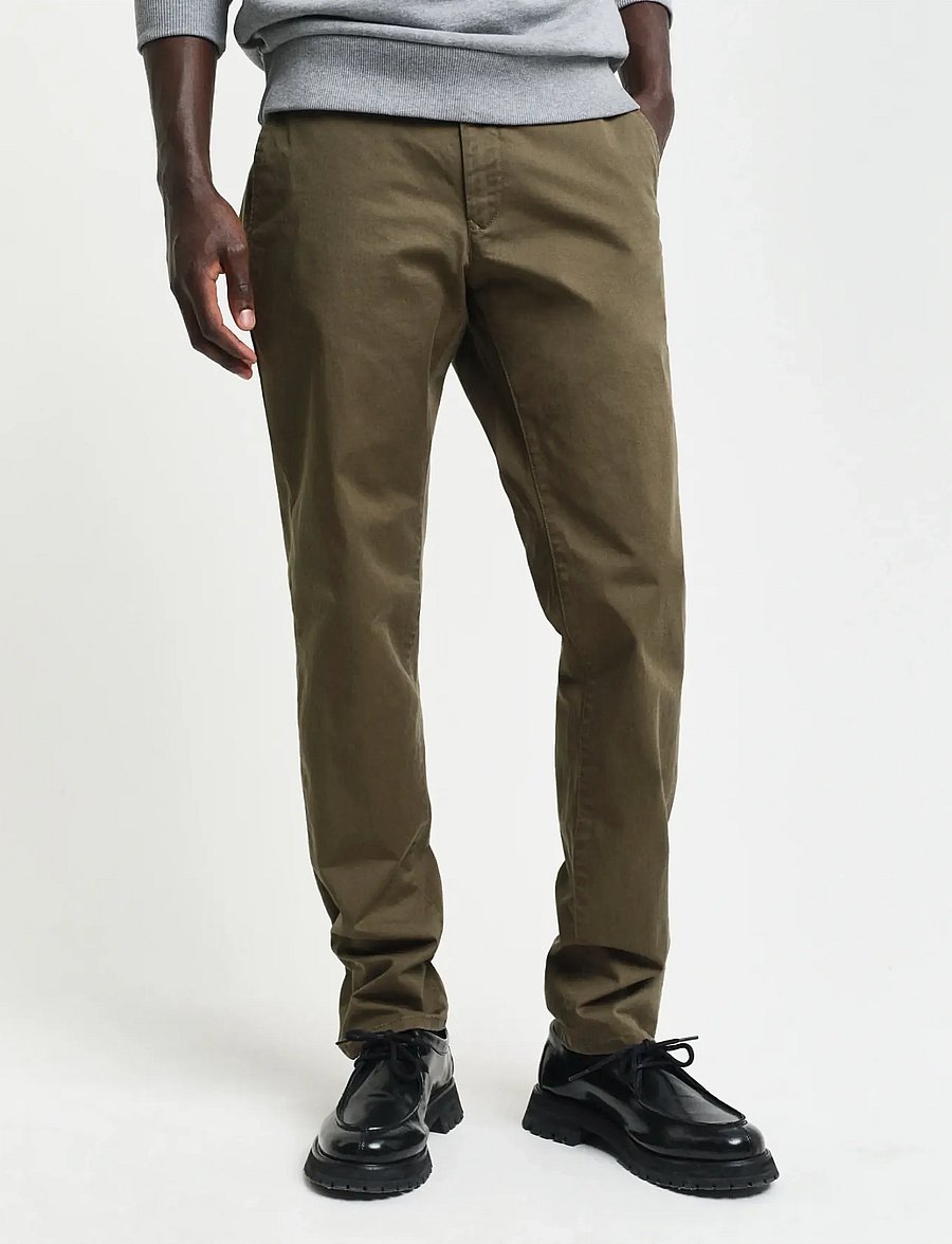 Gant - SLIM TWILL CHINOS - chinos - juniper green - 4