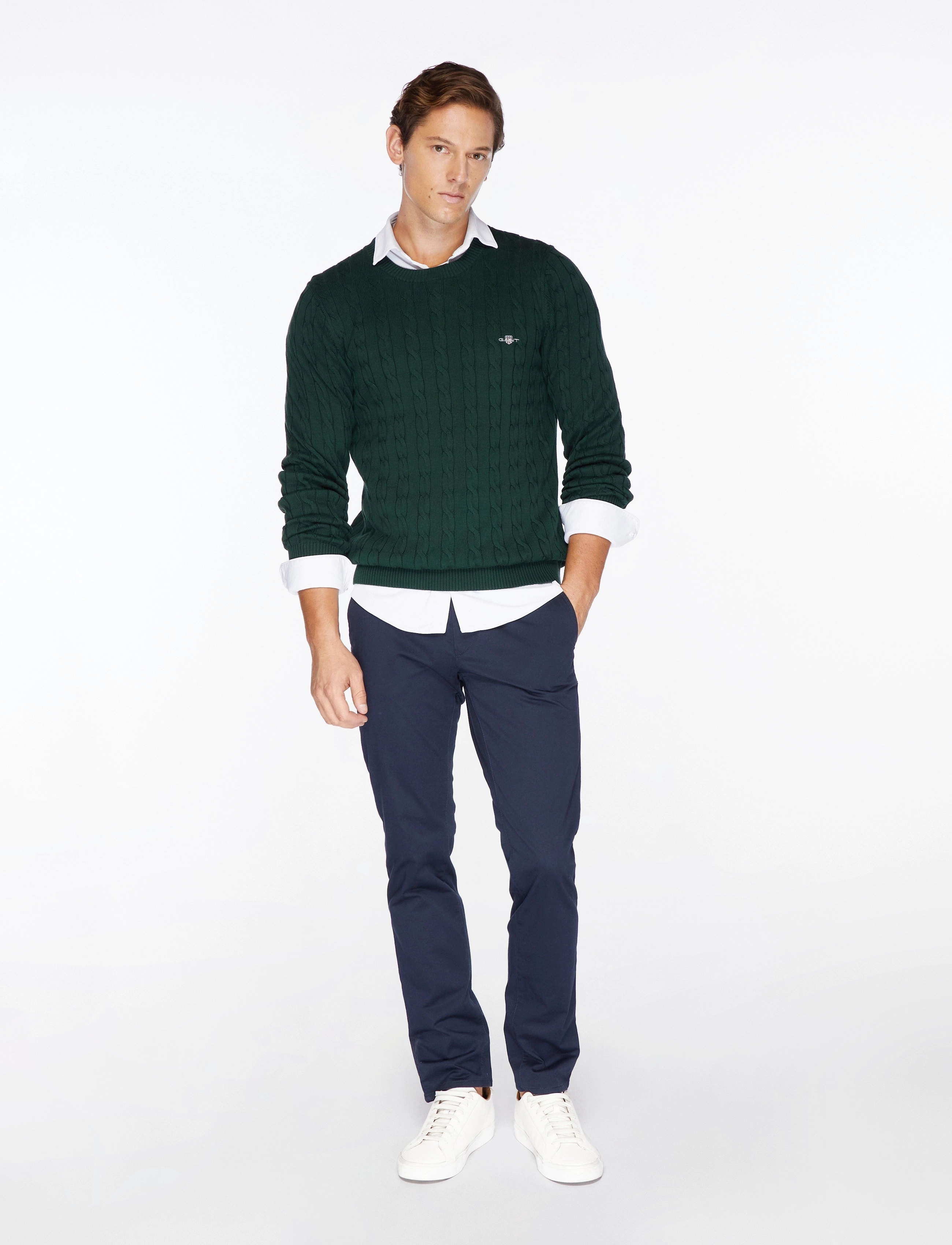 Gant - SLIM TWILL CHINOS - pantalons chino - marine - 3