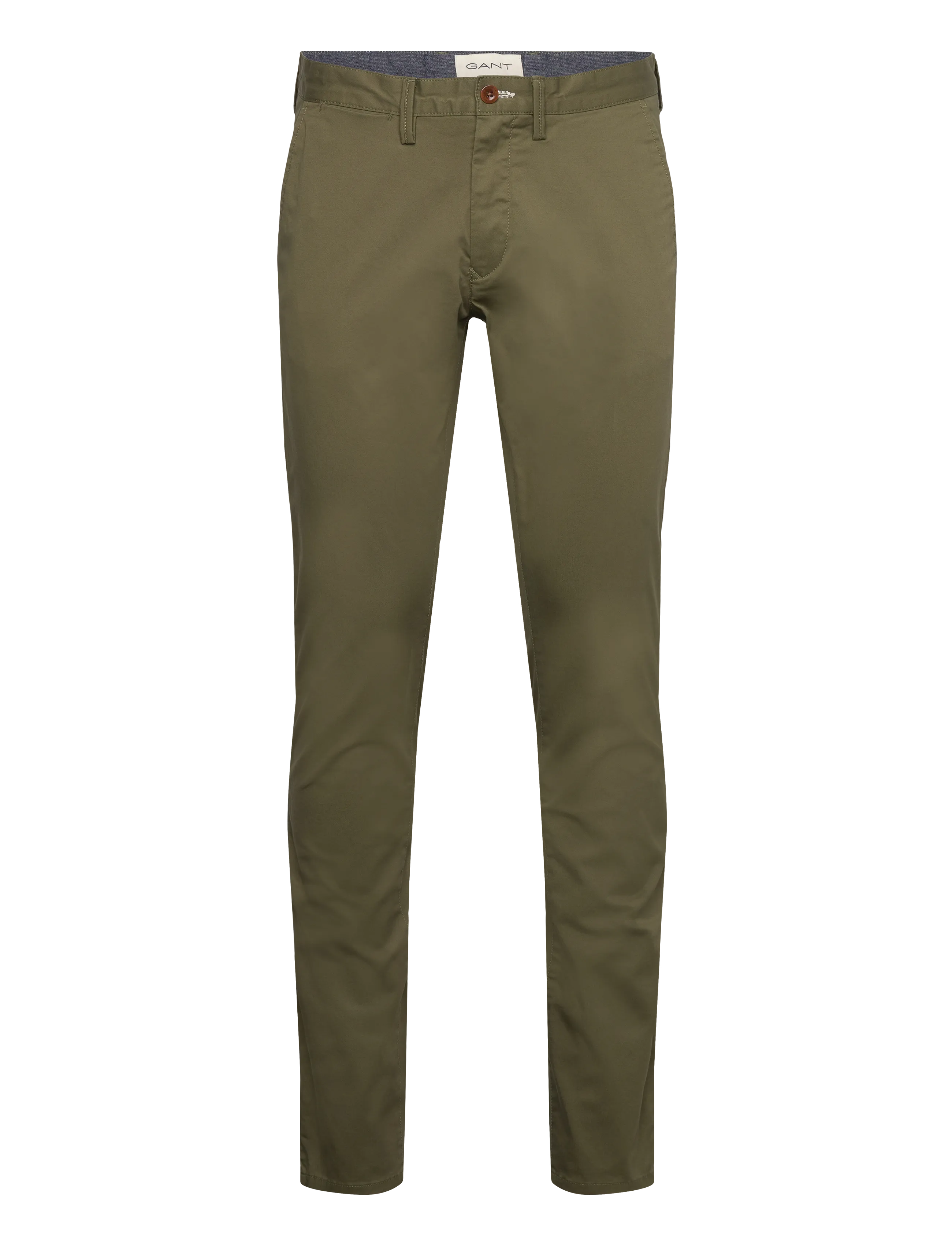 Gant SLIM TWILL CHINOS - Bukser - MOSS GREEN / khaki/green