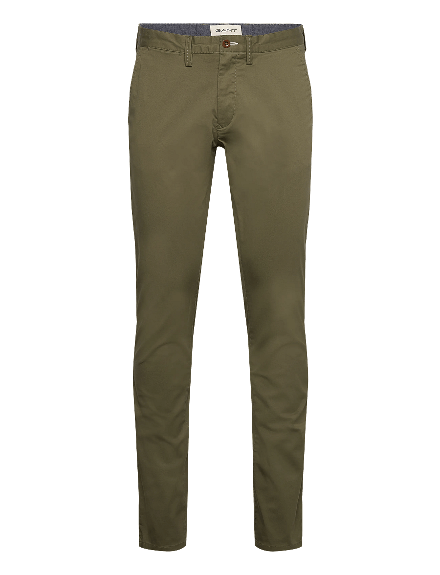 Gant - SLIM TWILL CHINOS - chinos - moss green - 1