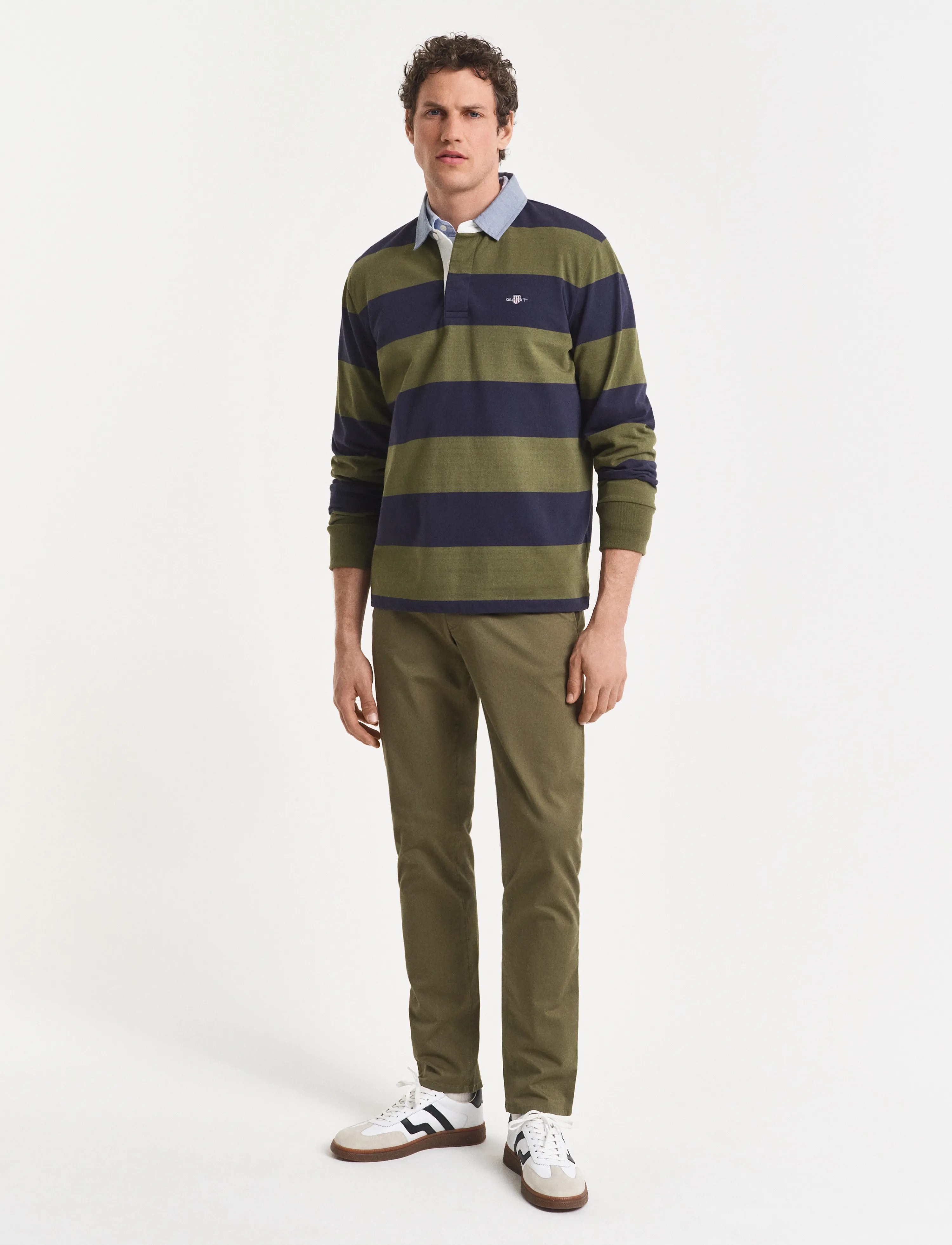 Gant SLIM TWILL CHINOS - Gant - MOSS GREEN / khaki/green