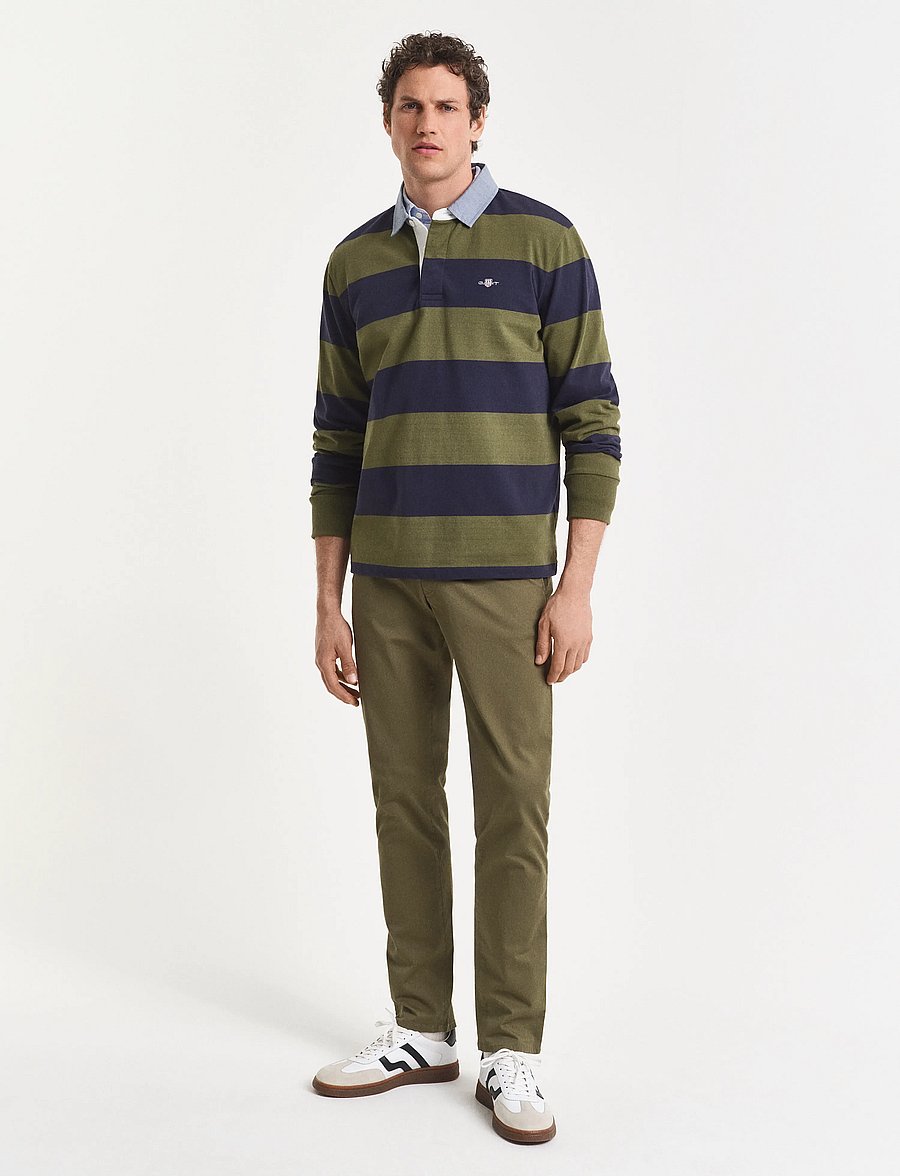 Gant - SLIM TWILL CHINOS - chinos - moss green - 0