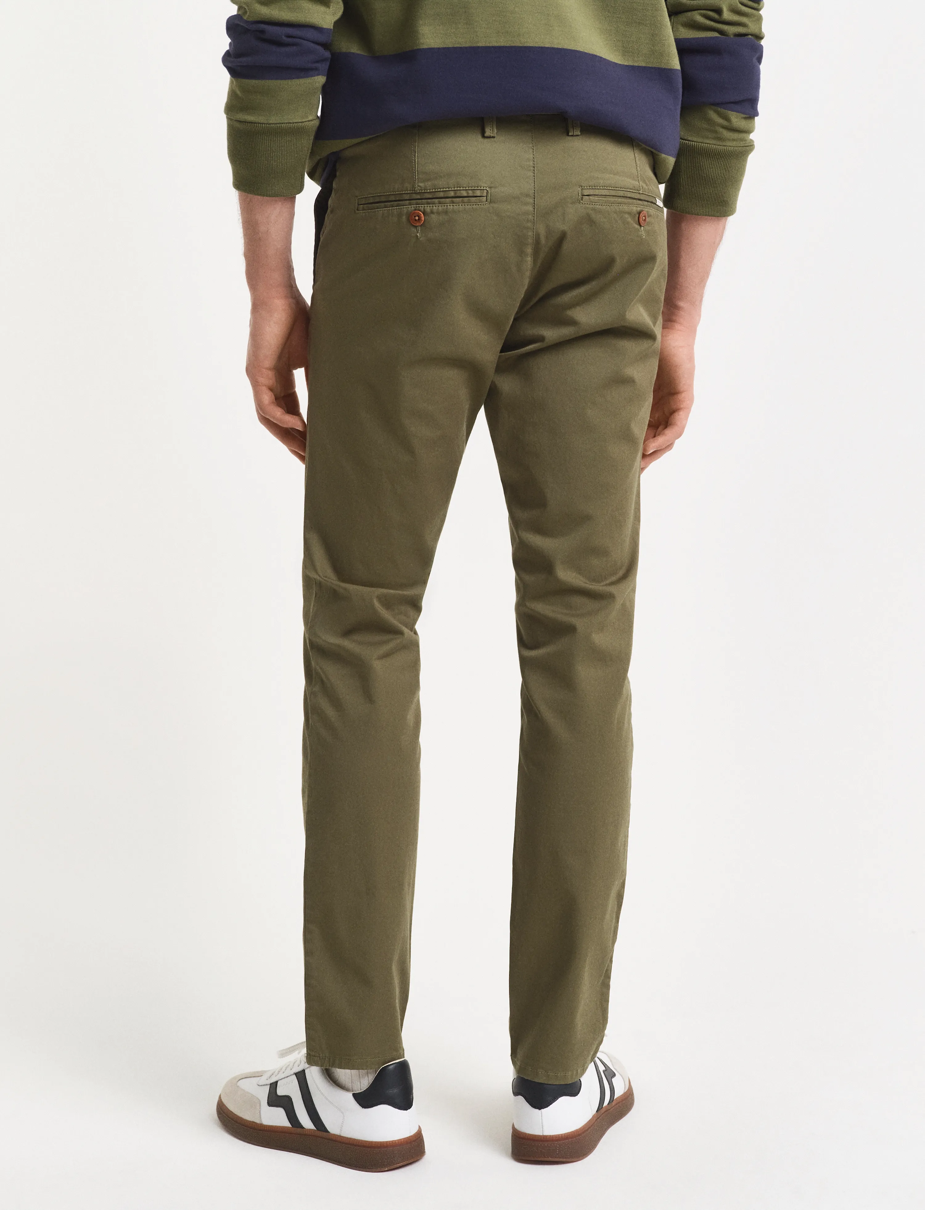 Gant - SLIM TWILL CHINOS - chinos - moss green - 4